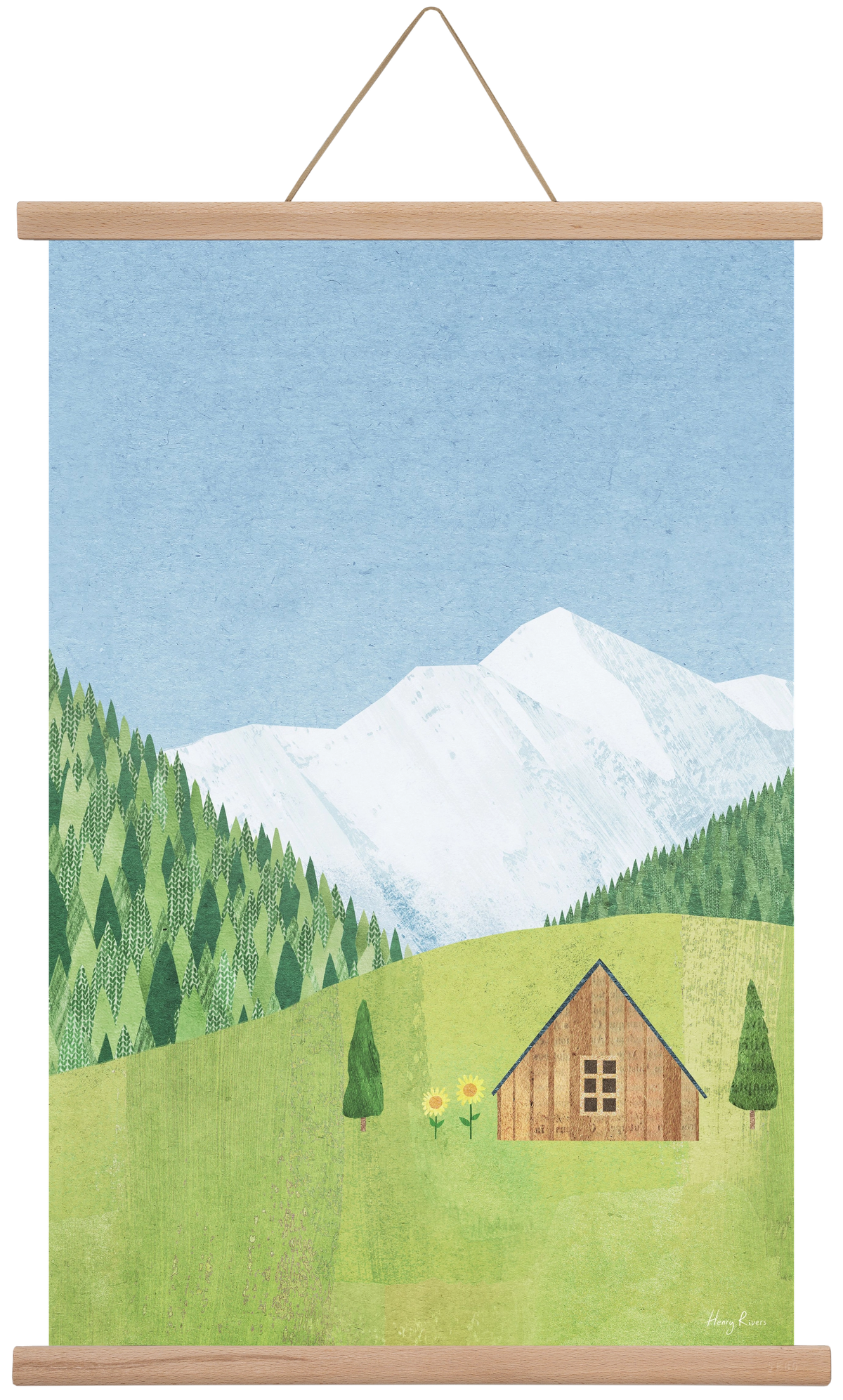 Meadow cabin, 40x60 cm (40x60 cm), Tölgy akasztó
