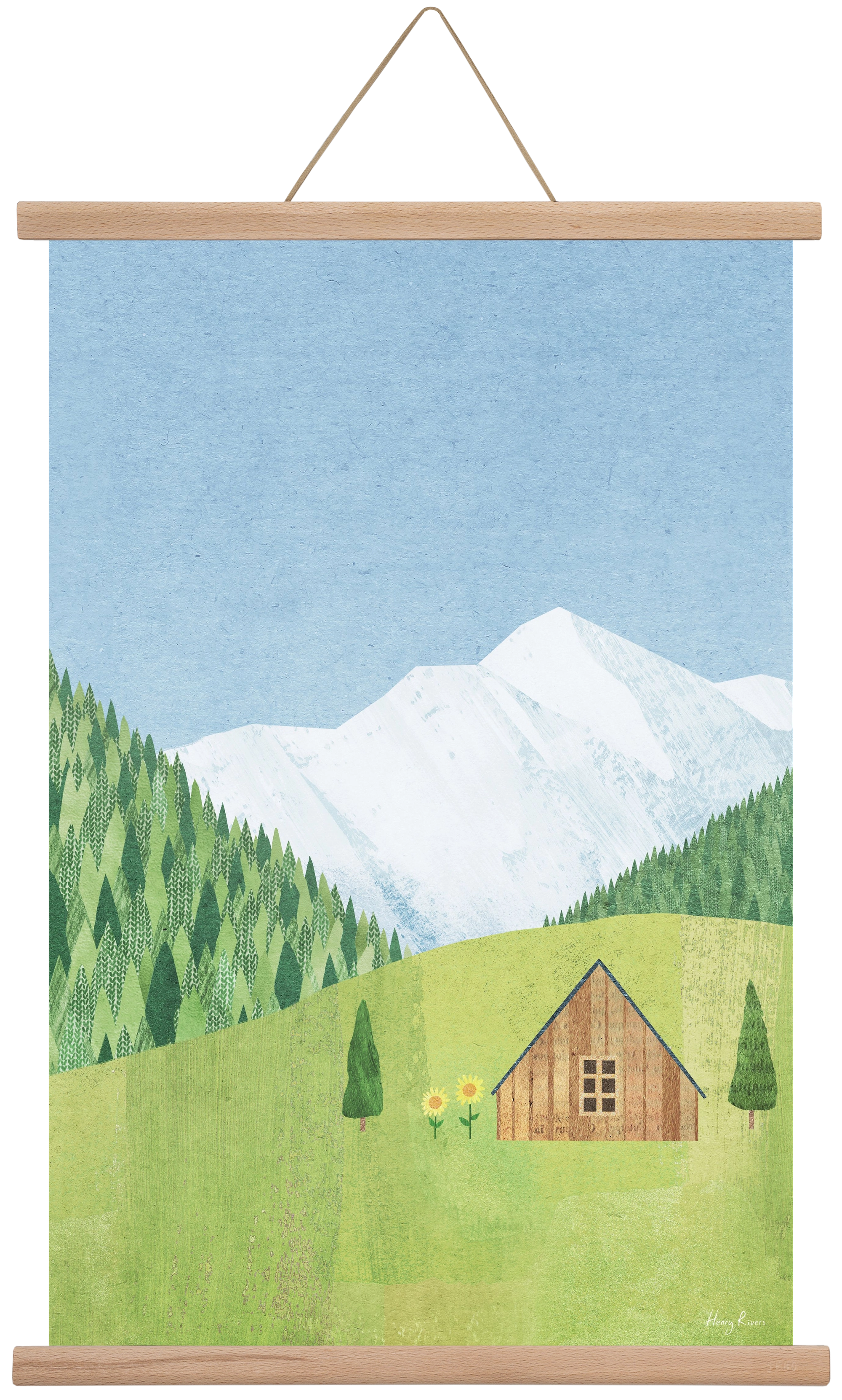 Meadow cabin, 40x60 cm (40x60 cm), Tölgy akasztó