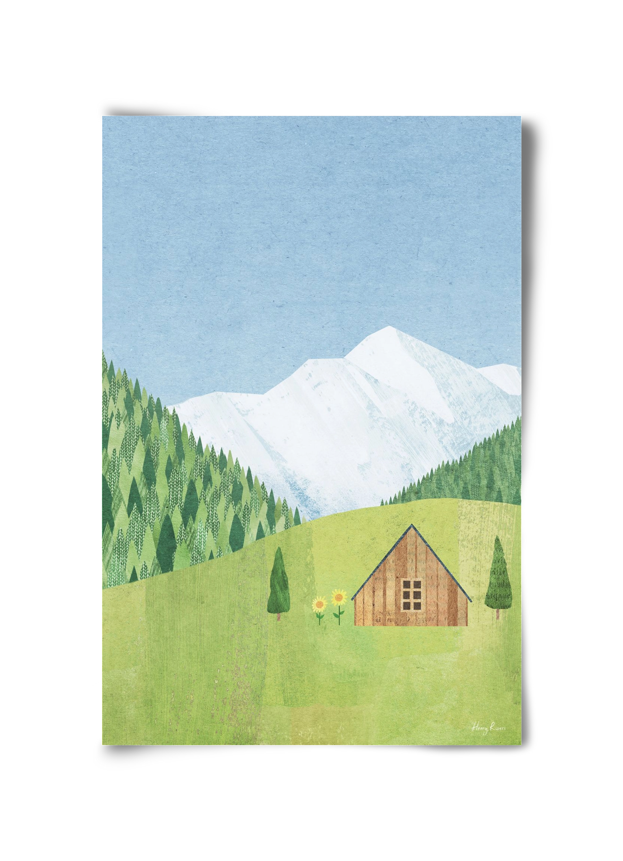 Meadow cabin, 30x45 cm, Keret nélkül