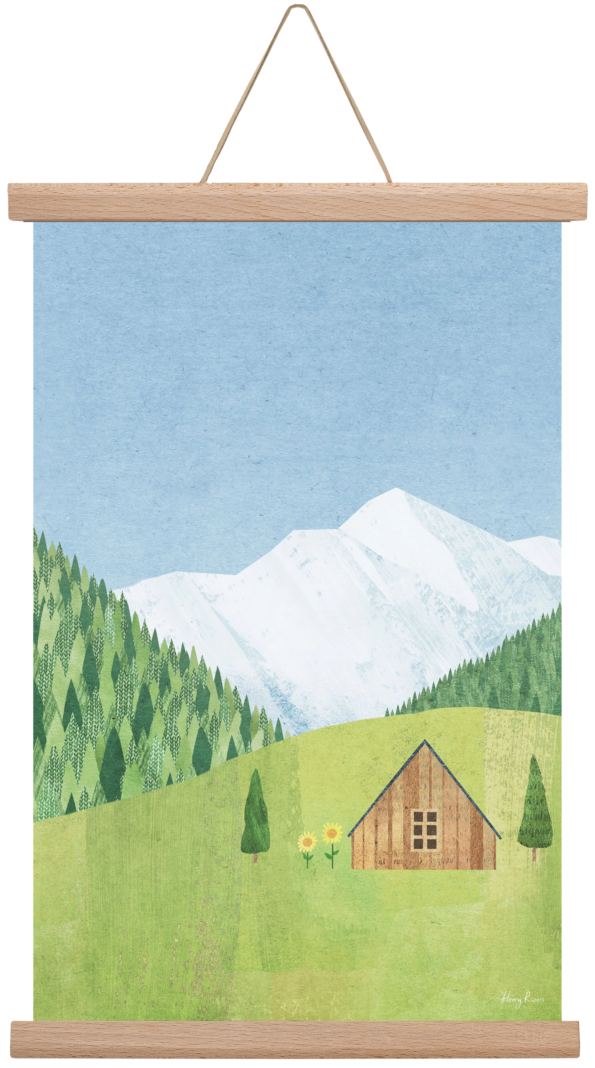 Meadow cabin, 30x45 cm (30x45 cm), Tölgy akasztó