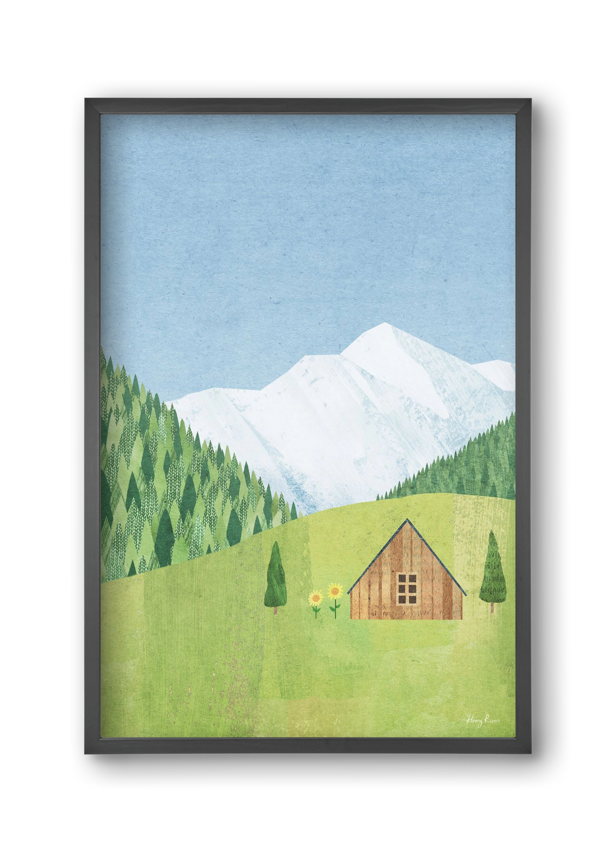 Meadow cabin, 30x45 cm (30x45 cm), Fekete keret