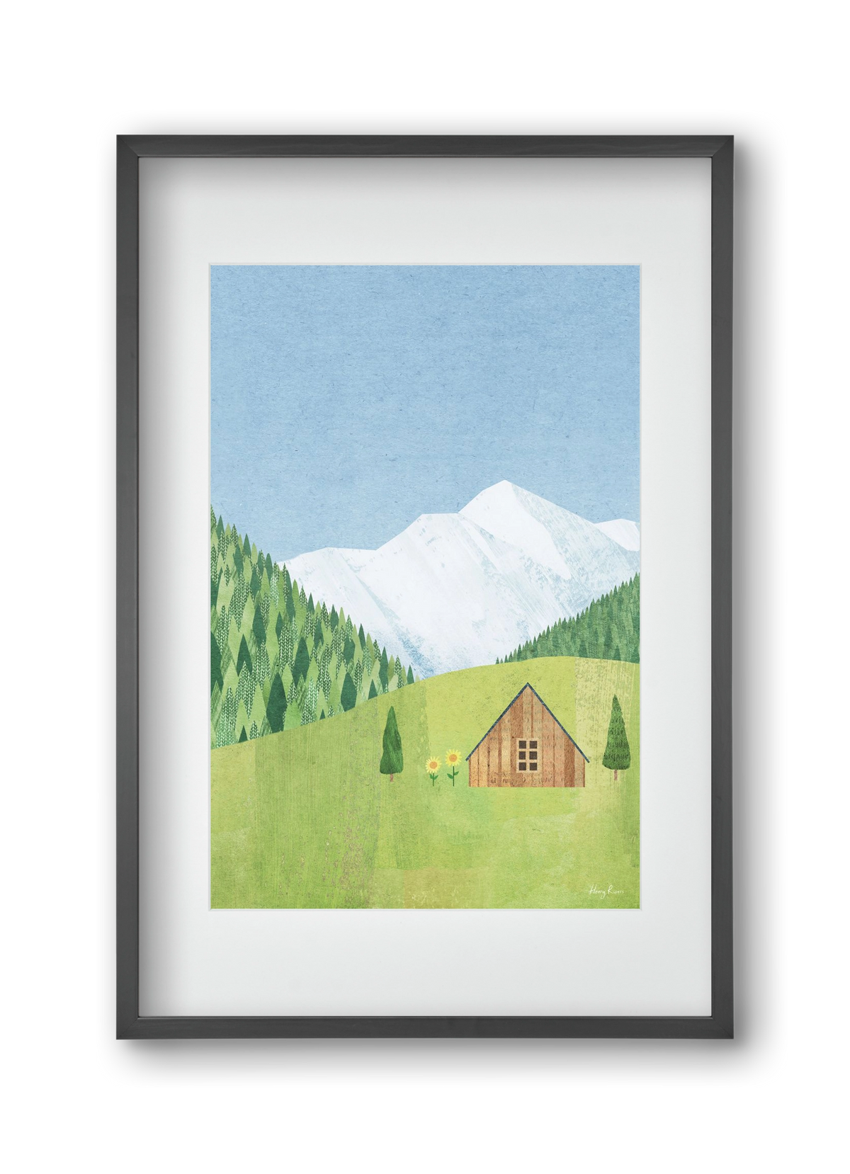 Meadow cabin, 30x45 cm (20x30 cm), Fekete keret, paszpartuval