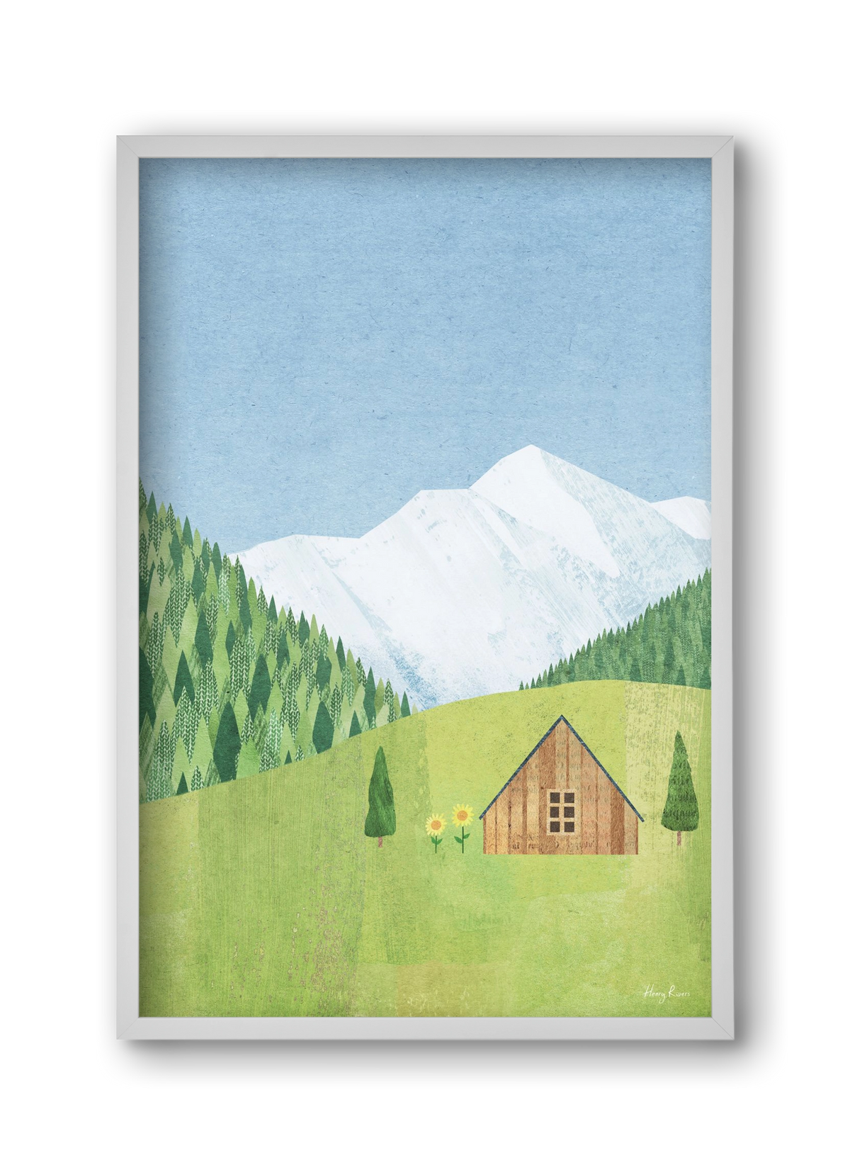 Meadow cabin, 30x45 cm (30x45 cm), Fehér keret