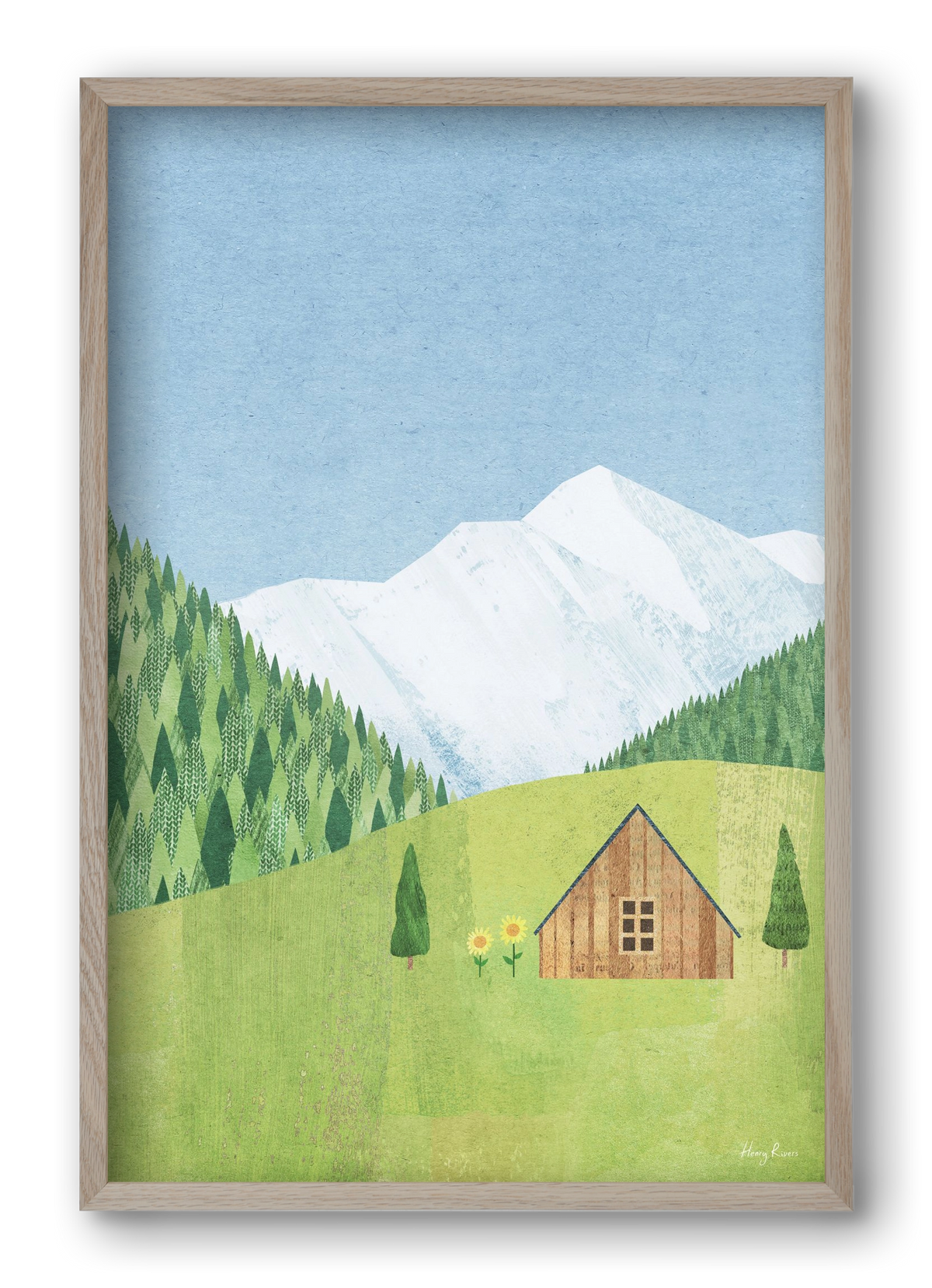 Meadow cabin, 40x60 cm (40x60 cm), Tölgy keret