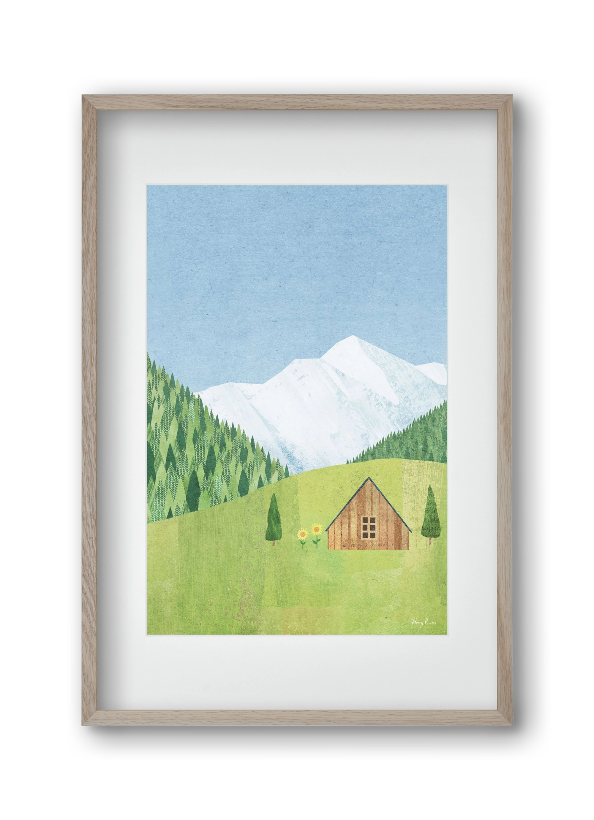 Meadow cabin, 30x45 cm (20x30 cm), Tölgy keret, paszpartuval