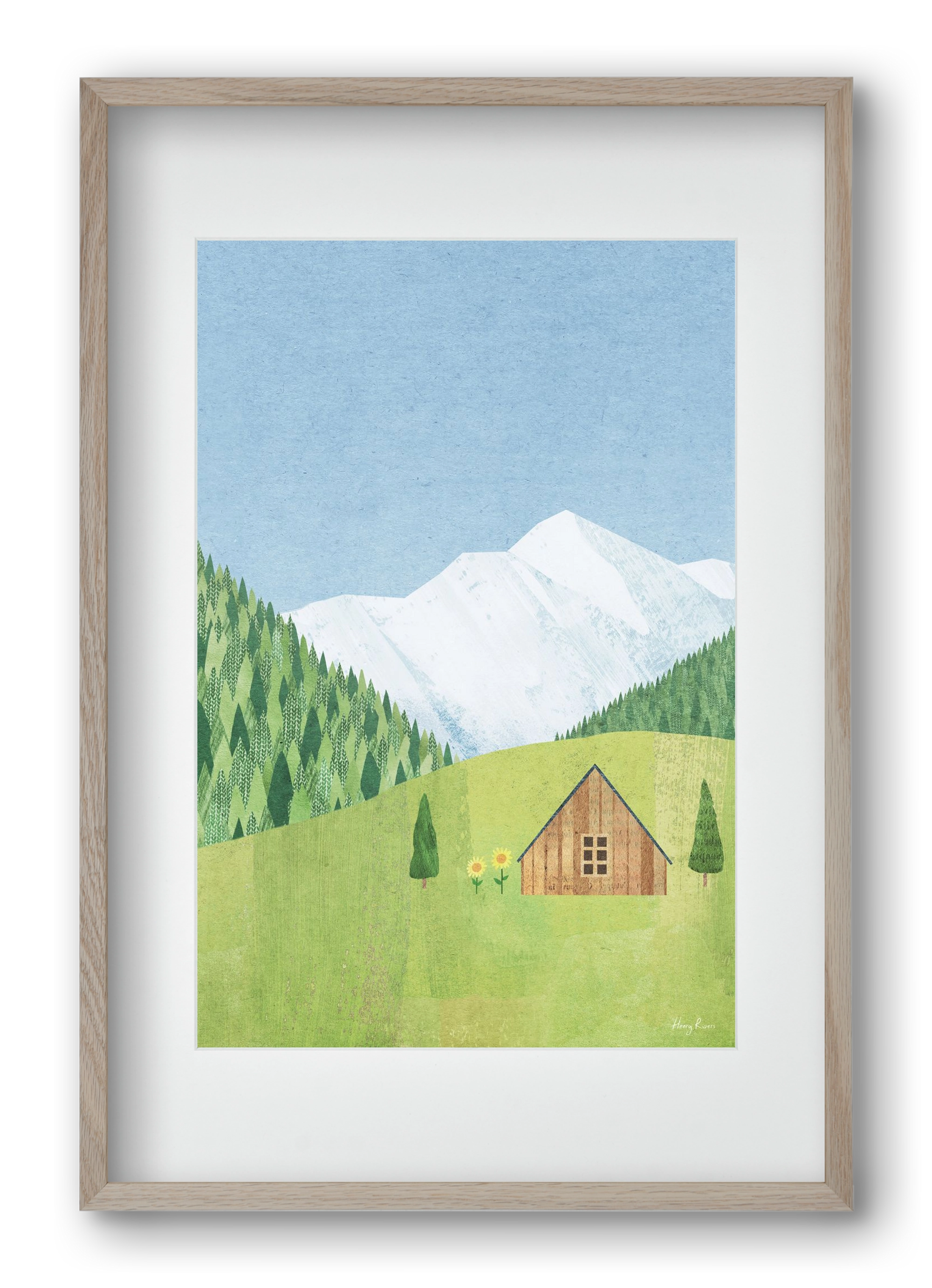 Meadow cabin, 40x60 cm (30x45 cm), Tölgy keret, paszpartuval