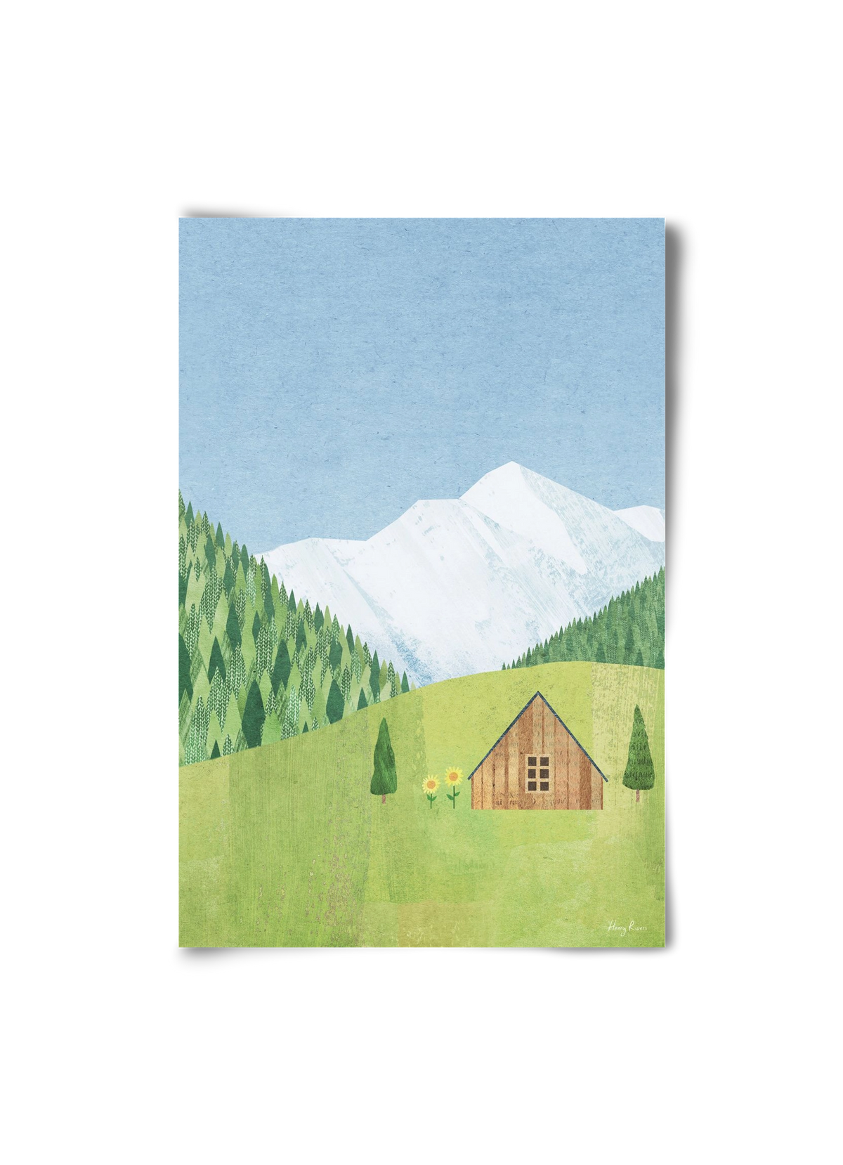 Meadow cabin, 20x30 cm, Keret nélkül