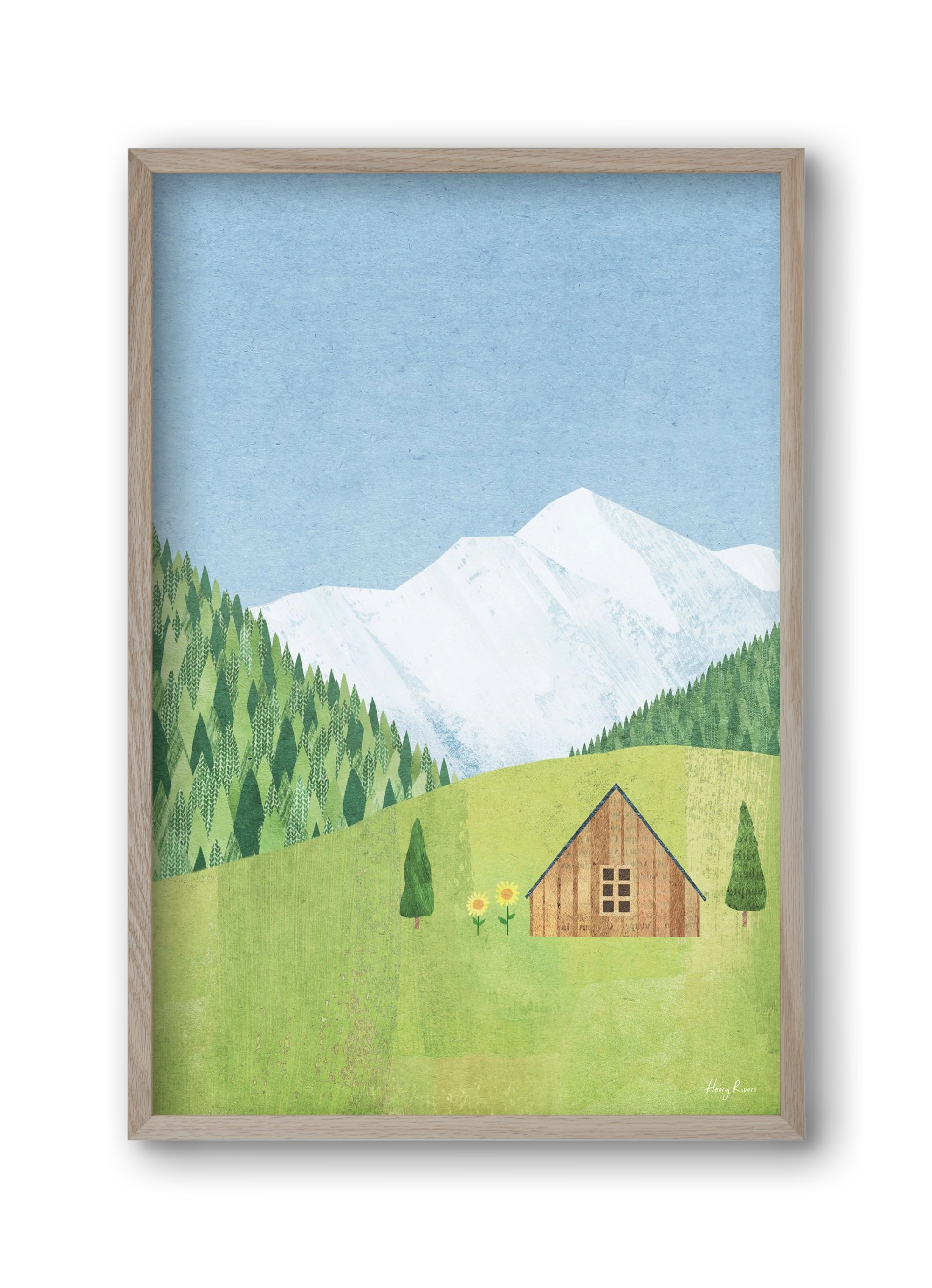 Meadow cabin, 30x45 cm (30x45 cm), Tölgy keret