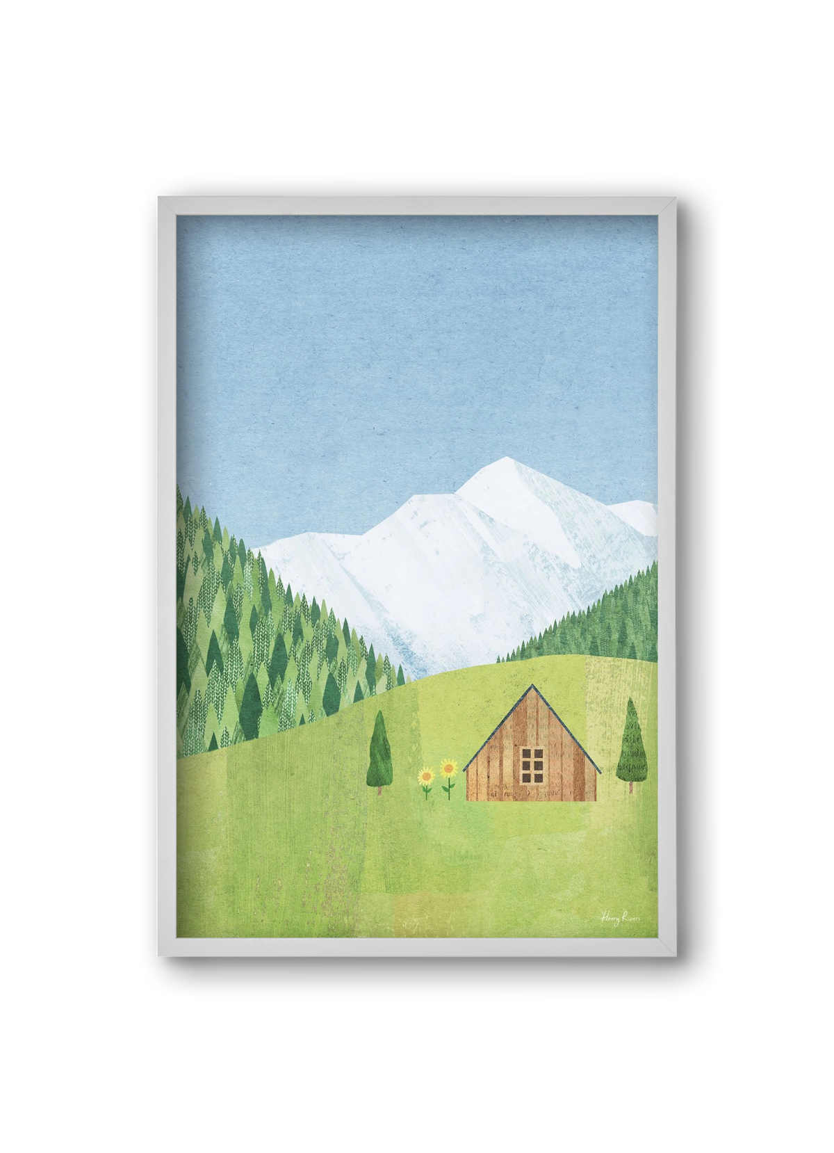 Meadow cabin, 20x30 cm (20x30 cm), Fehér keret