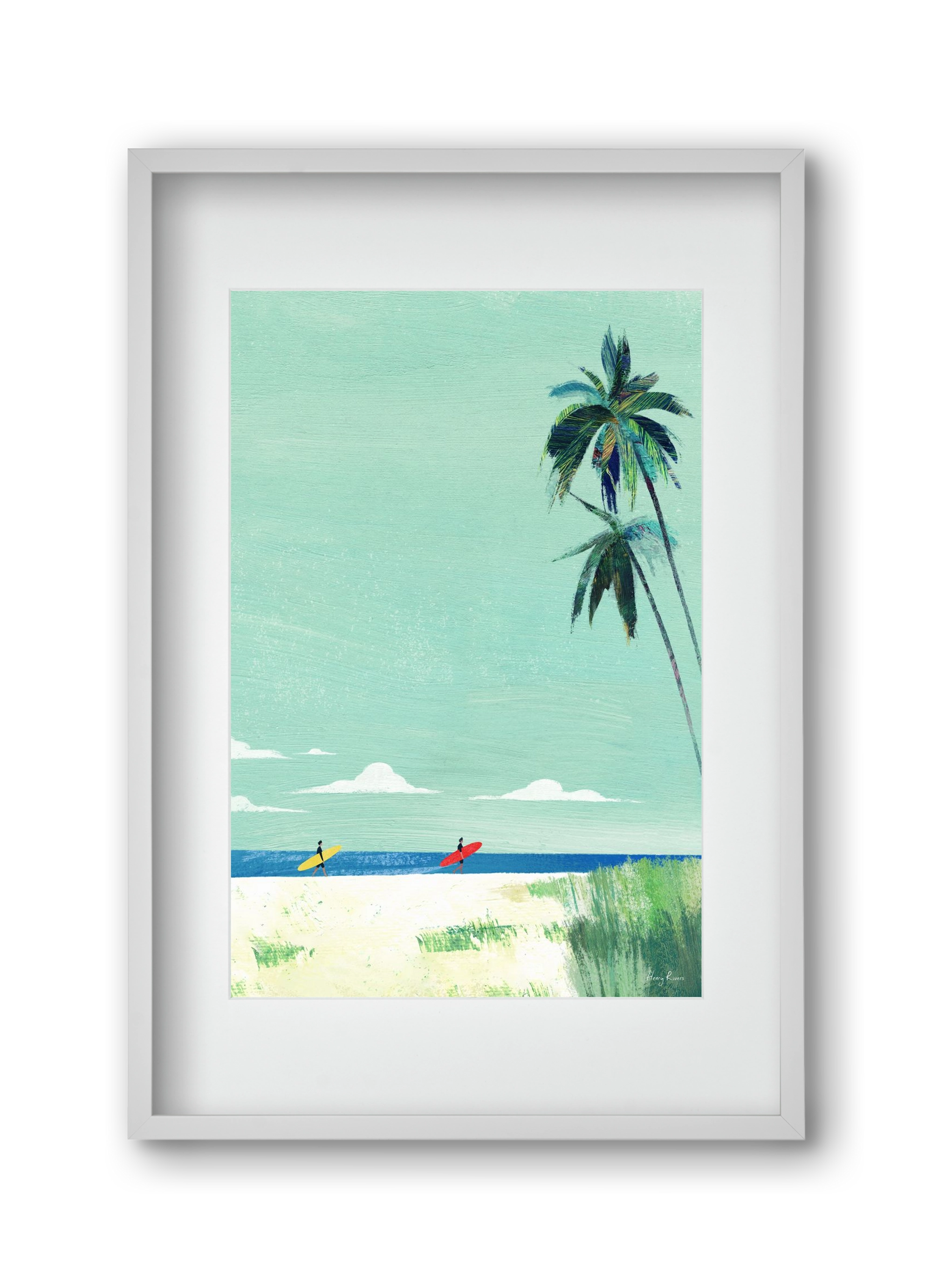 Surf buddies, 30x45 cm (20x30 cm), Fehér keret, paszpartuval