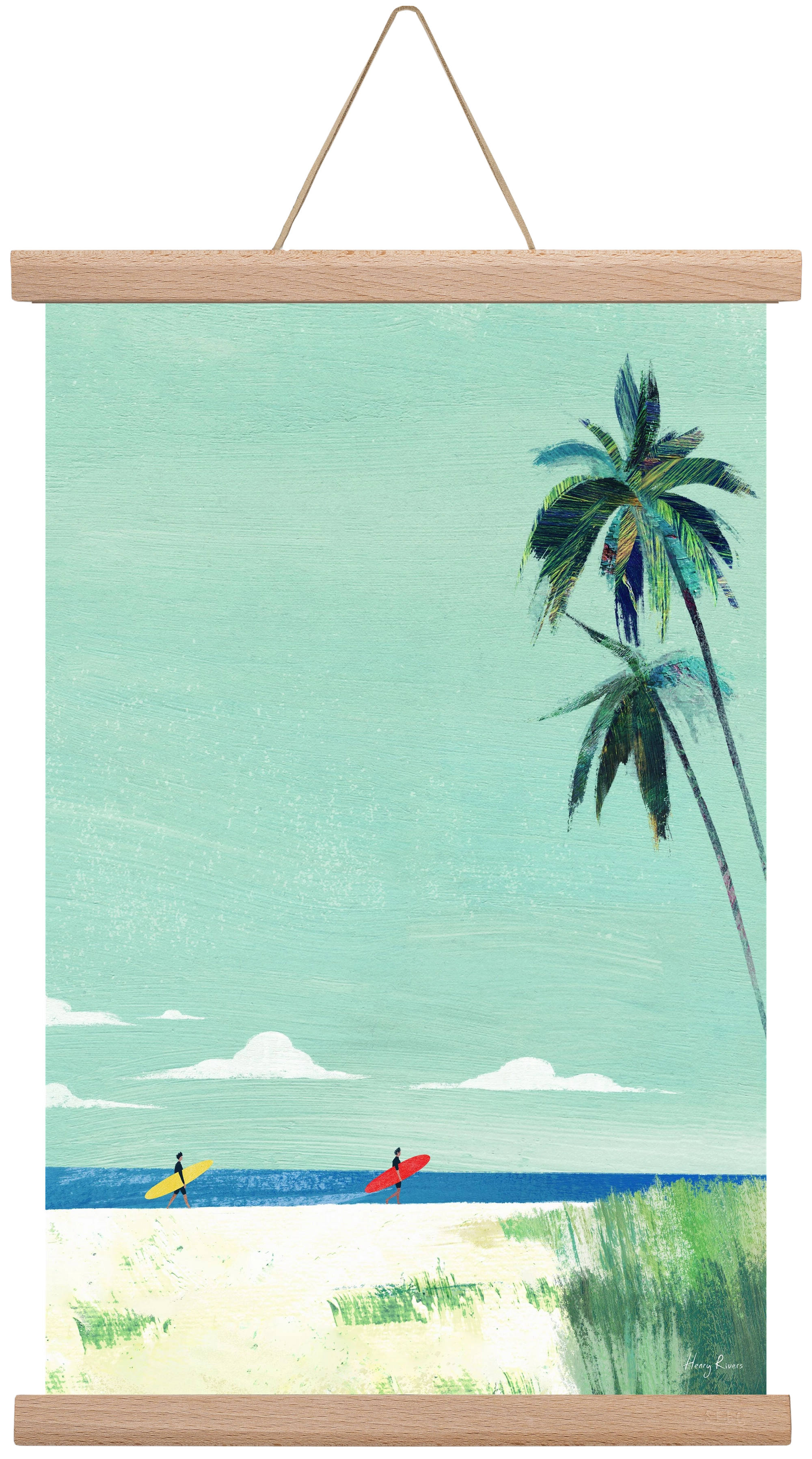 Surf buddies, 30x45 cm (30x45 cm), Tölgy akasztó