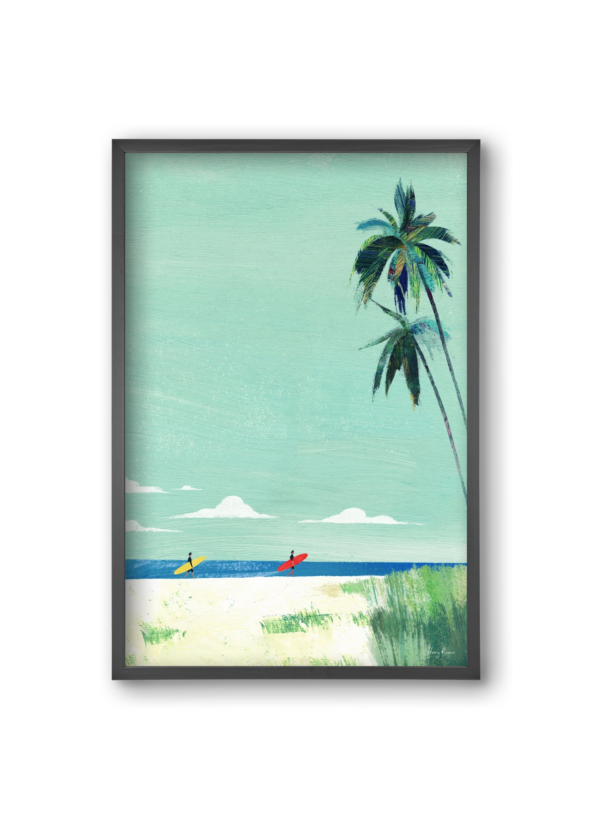 Surf buddies, 20x30 cm (20x30 cm), Fekete keret