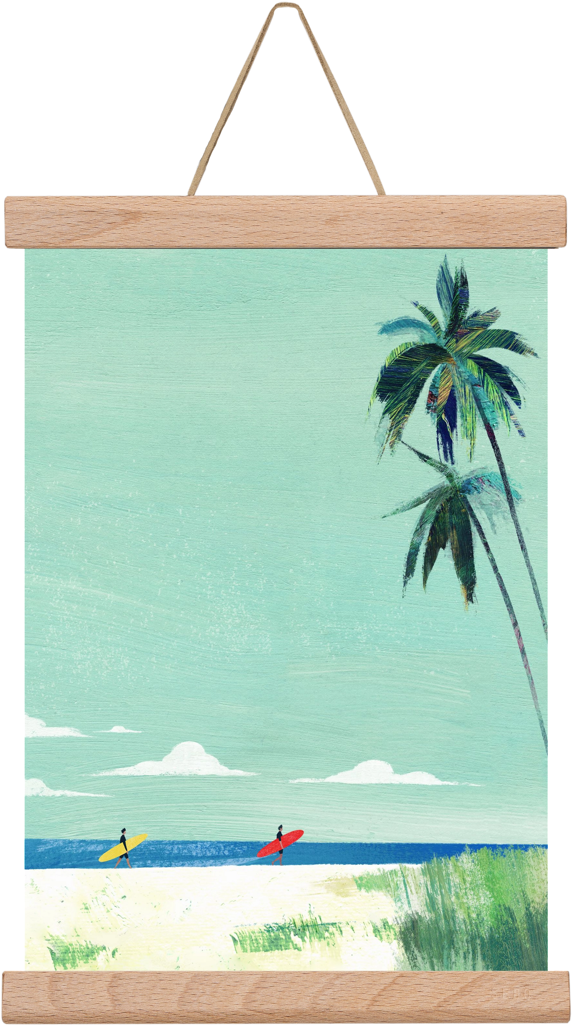 Surf buddies, 20x30 cm (20x30 cm), Tölgy akasztó