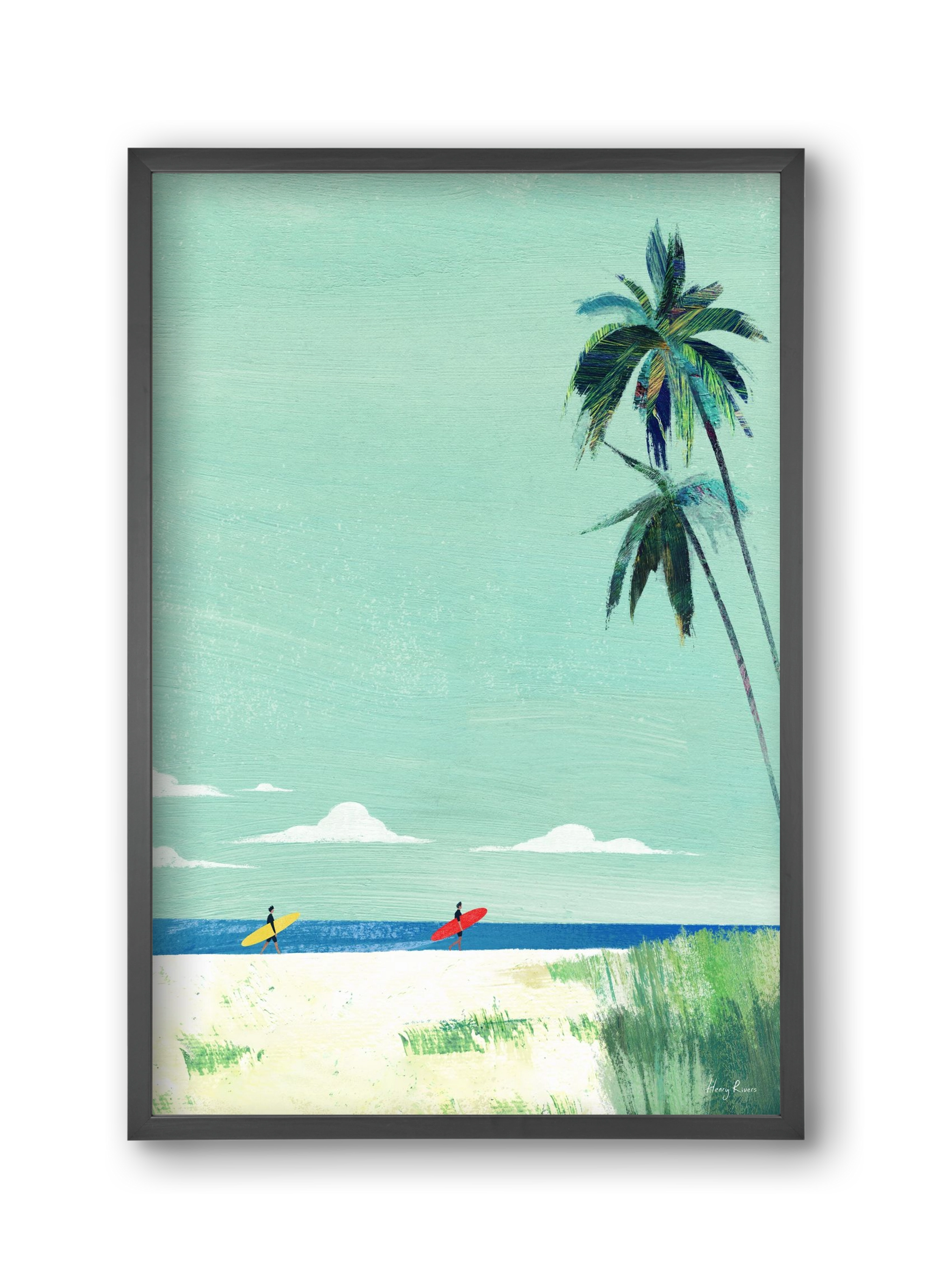 Surf buddies, 30x45 cm (30x45 cm), Fekete keret