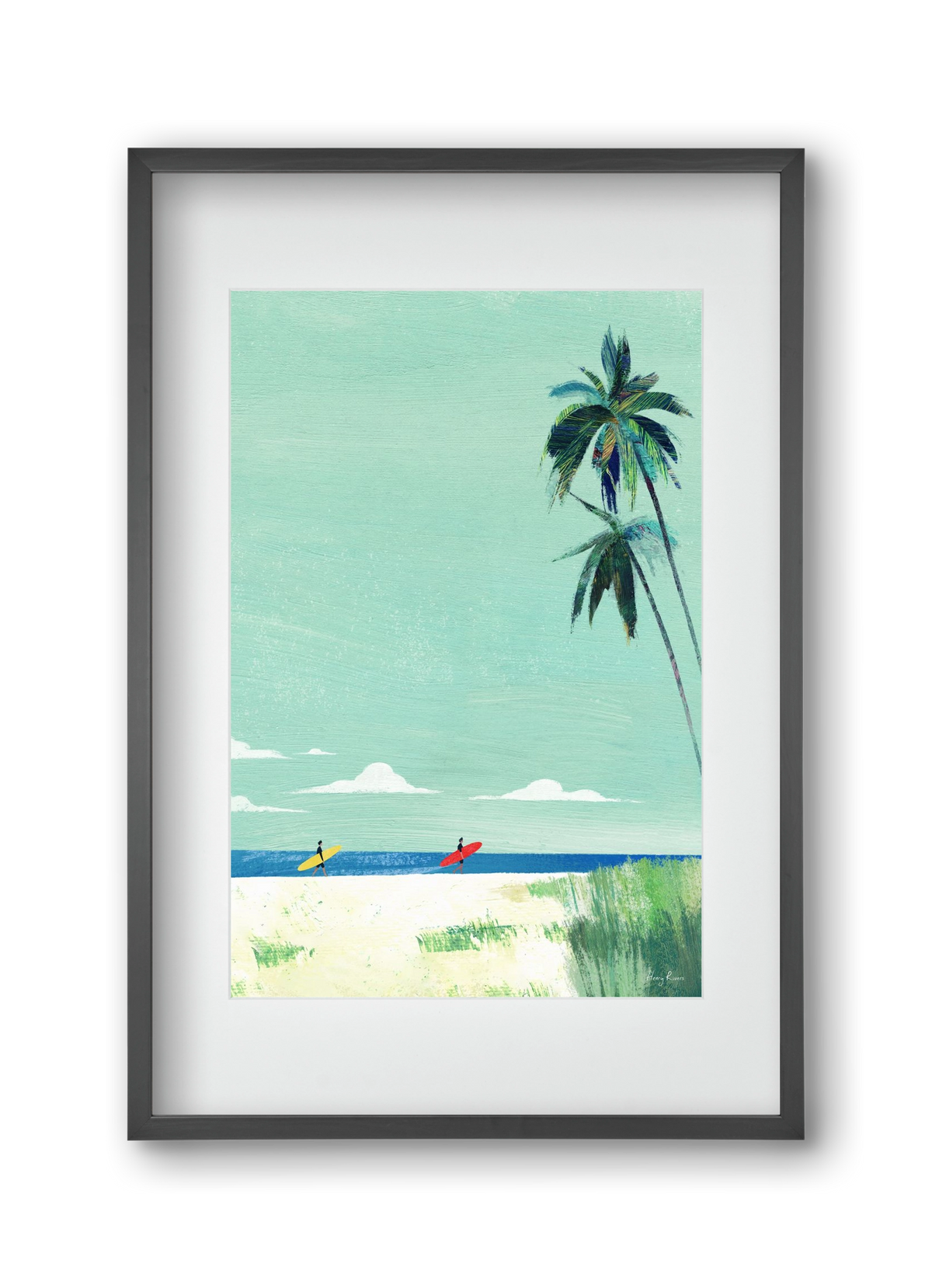 Surf buddies, 30x45 cm (20x30 cm), Fekete keret, paszpartuval