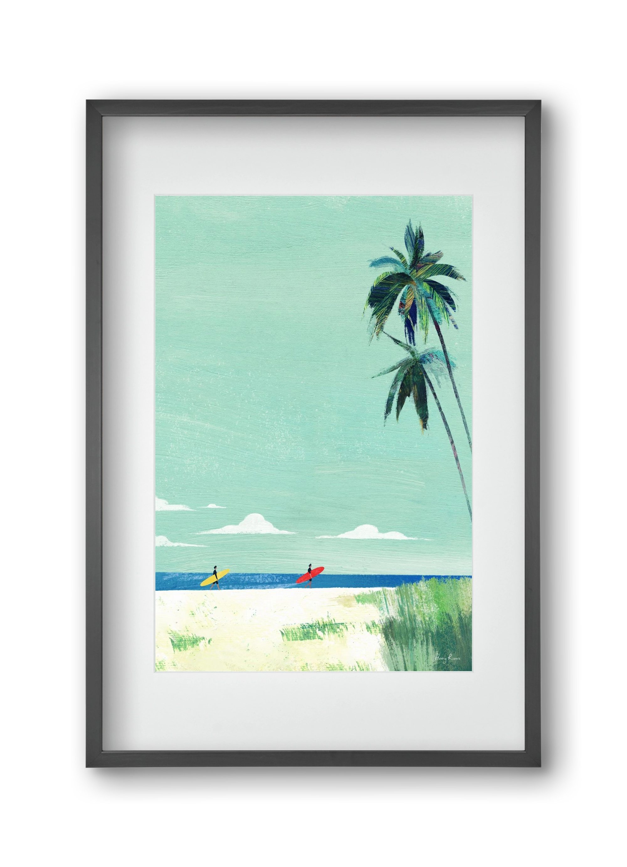 Surf buddies, 30x45 cm (20x30 cm), Fekete keret, paszpartuval