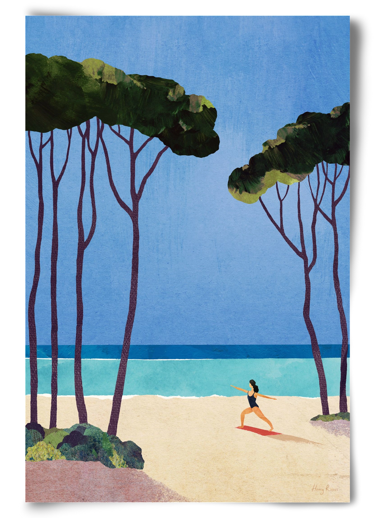 Beach Yoga, 60x90 cm, Keret nélkül