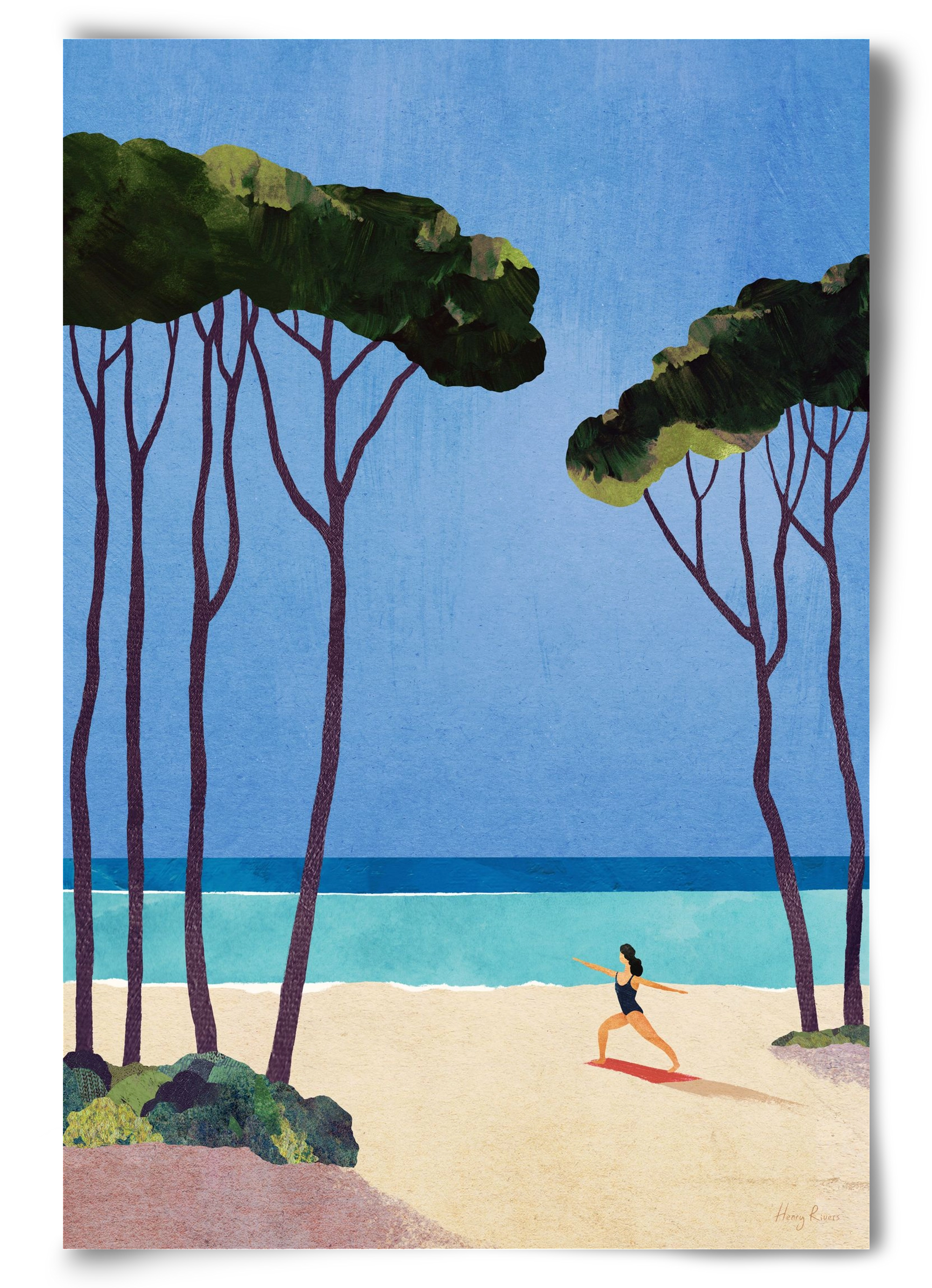 Beach Yoga, 60x90 cm, Keret nélkül