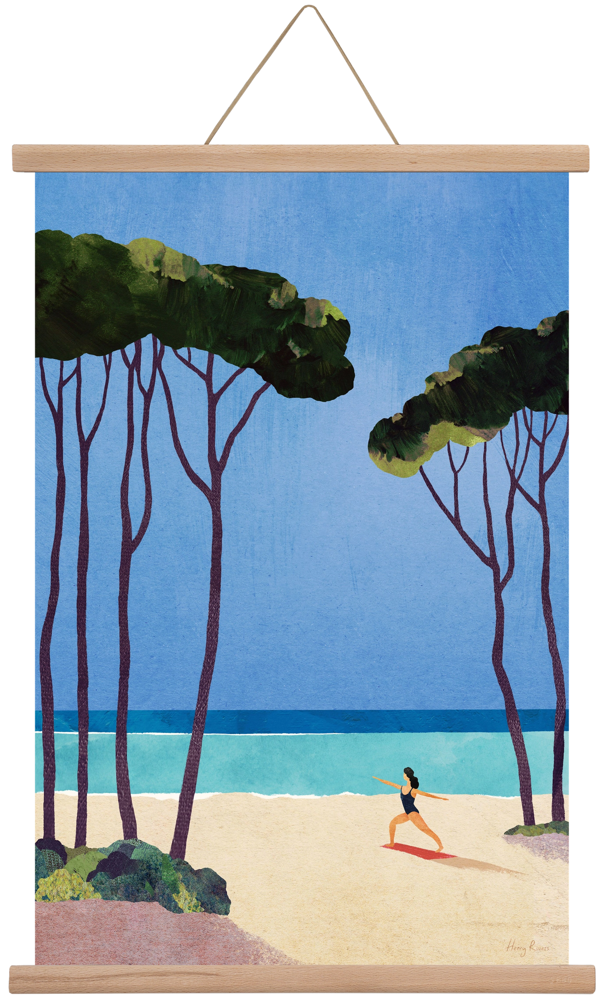 Beach Yoga, 40x60 cm (40x60 cm), Tölgy akasztó