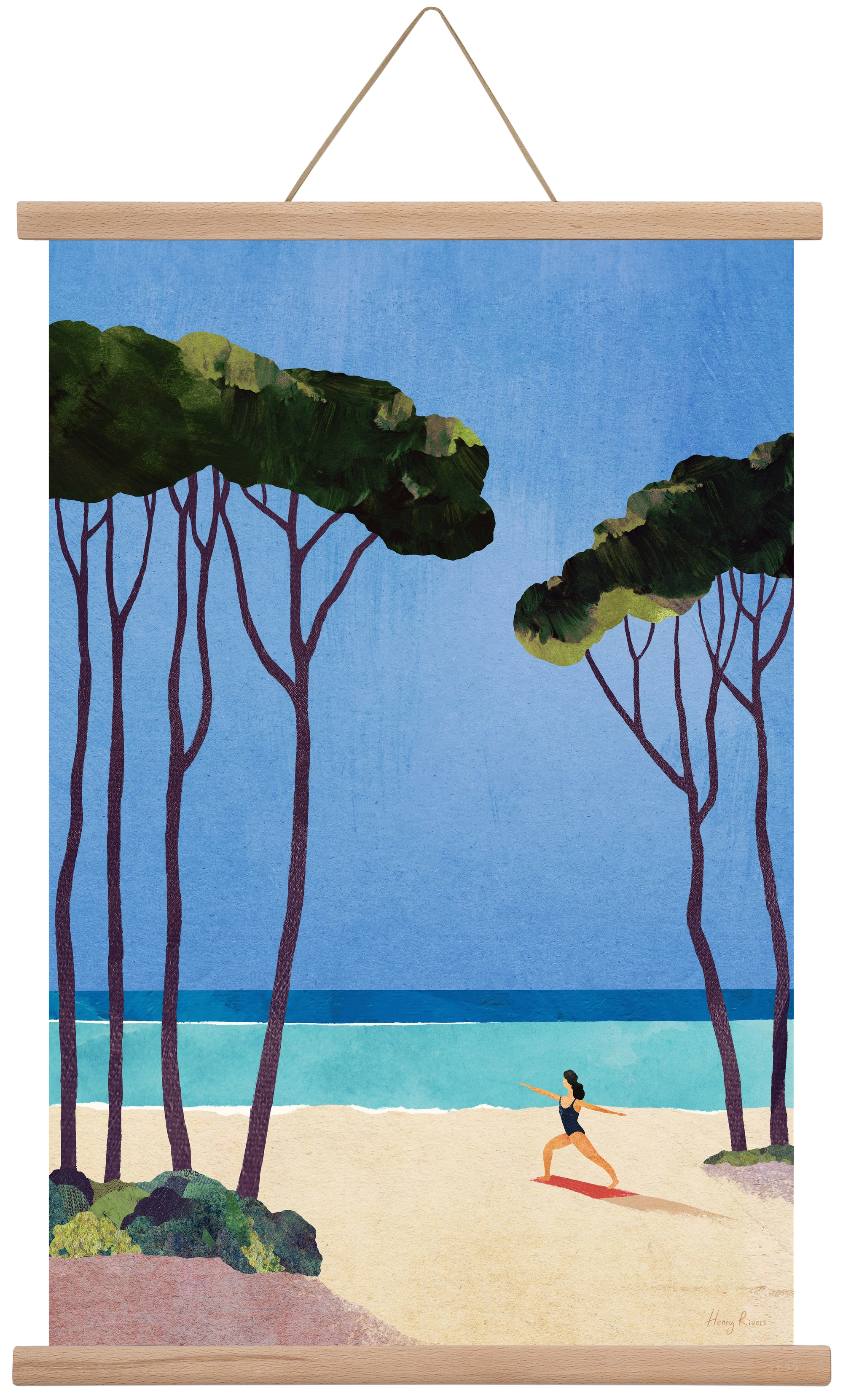 Beach Yoga, 40x60 cm (40x60 cm), Tölgy akasztó