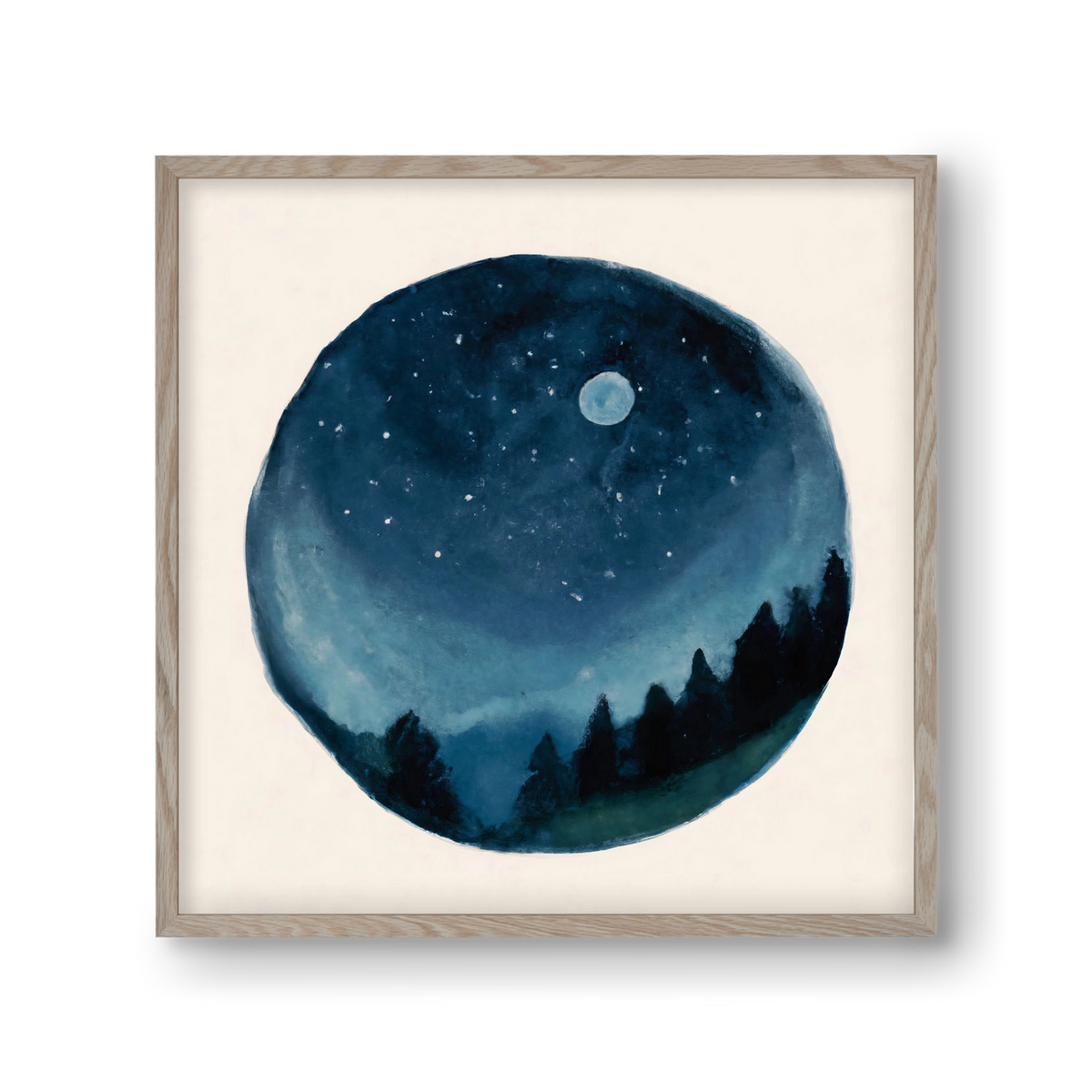 Around the world, 30x30 cm (30x30 cm), Tölgy keret