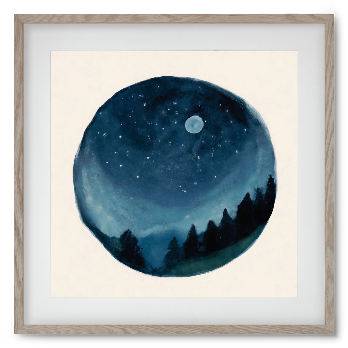 Around the world, 50x50 cm (40x40 cm), Tölgy keret, paszpartuval