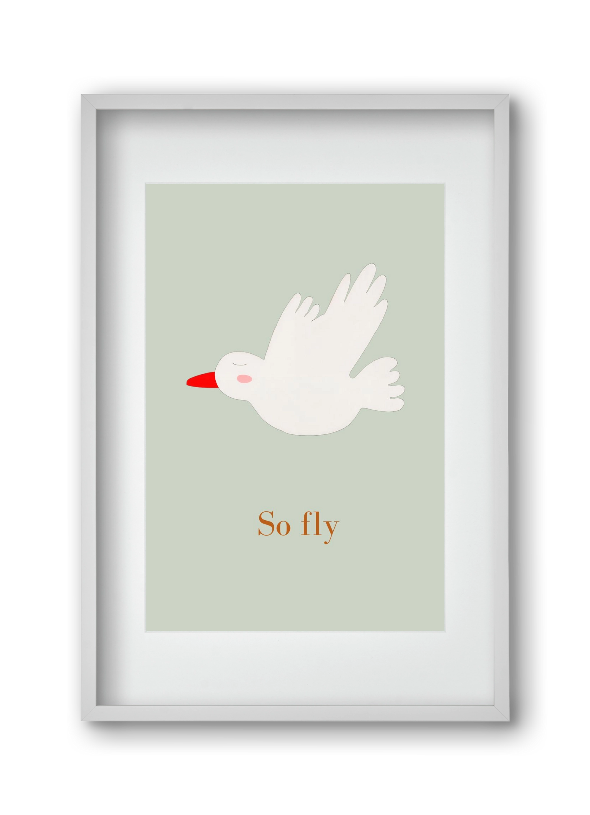 So fly , 30x45 cm (20x30 cm), Fehér keret, paszpartuval