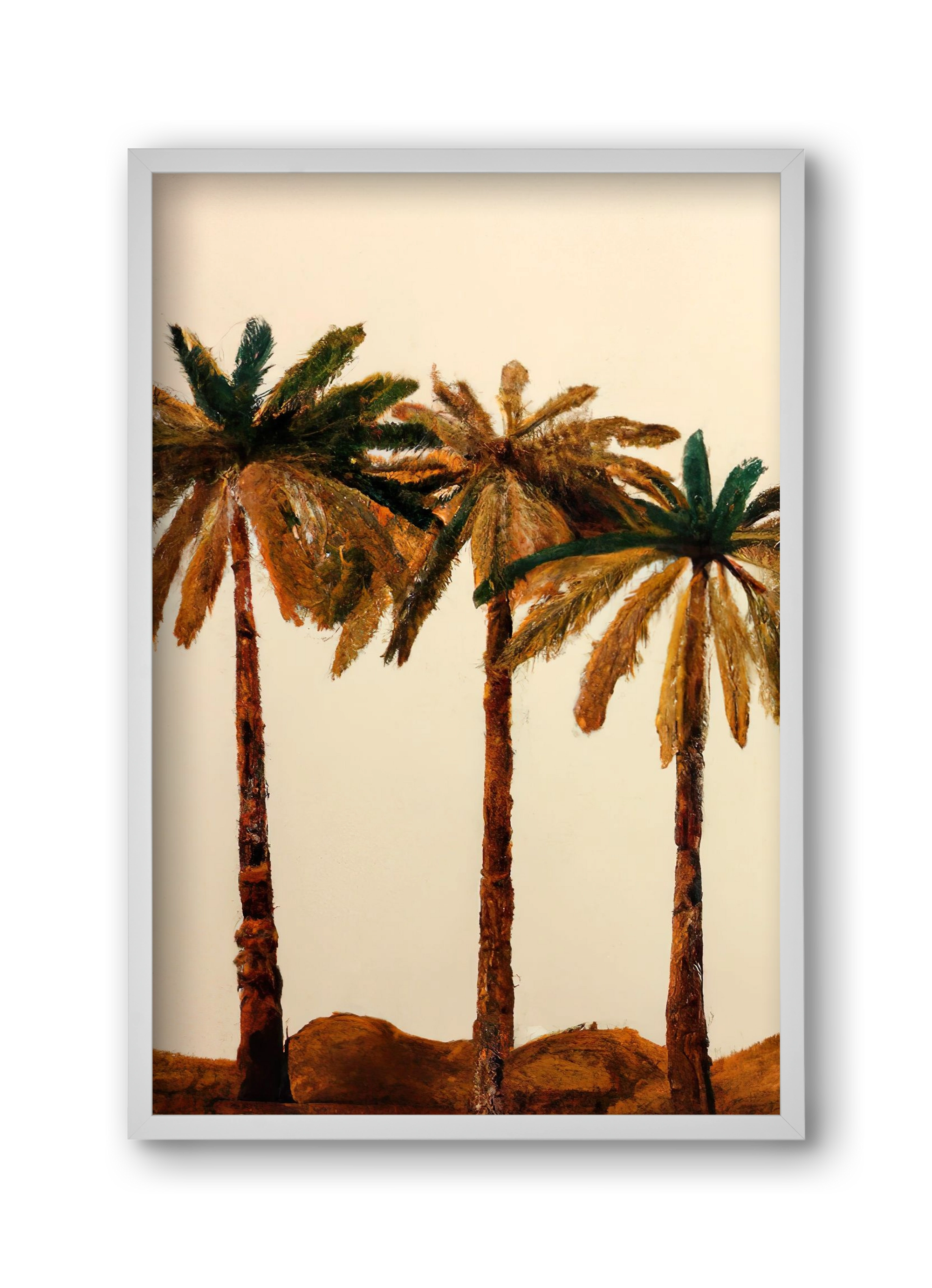 Palm trio , 30x45 cm (30x45 cm), Fehér keret