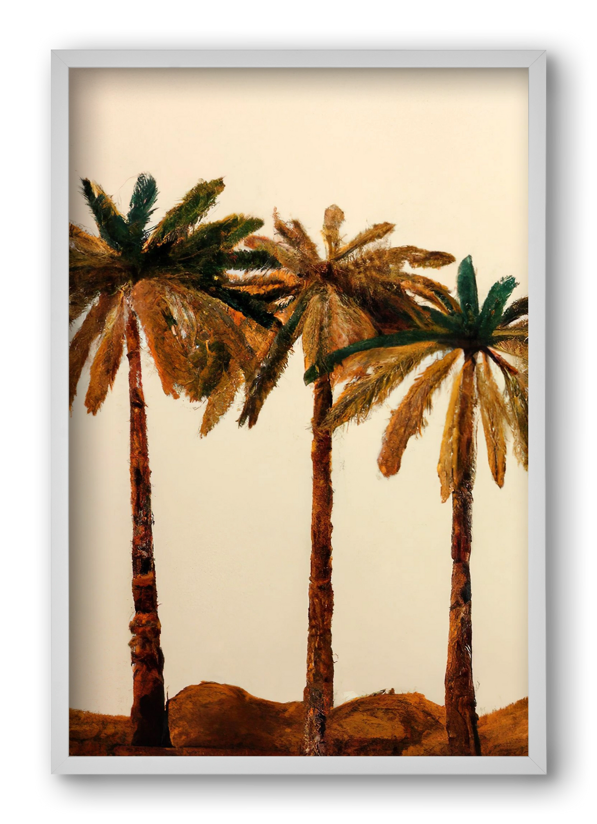 Palm trio , 40x60 cm (40x60 cm), Fehér keret