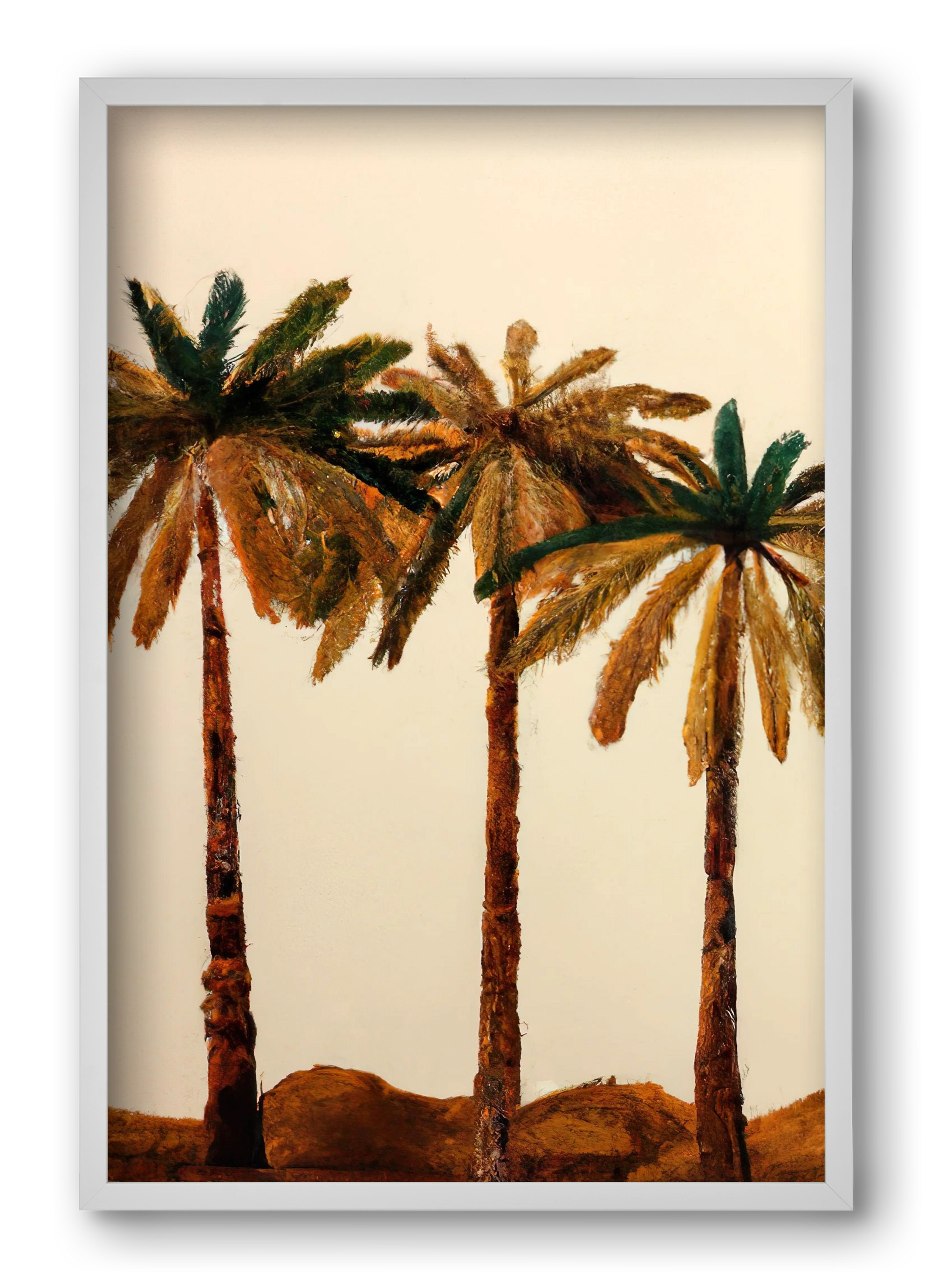 Palm trio , 40x60 cm (40x60 cm), Fehér keret
