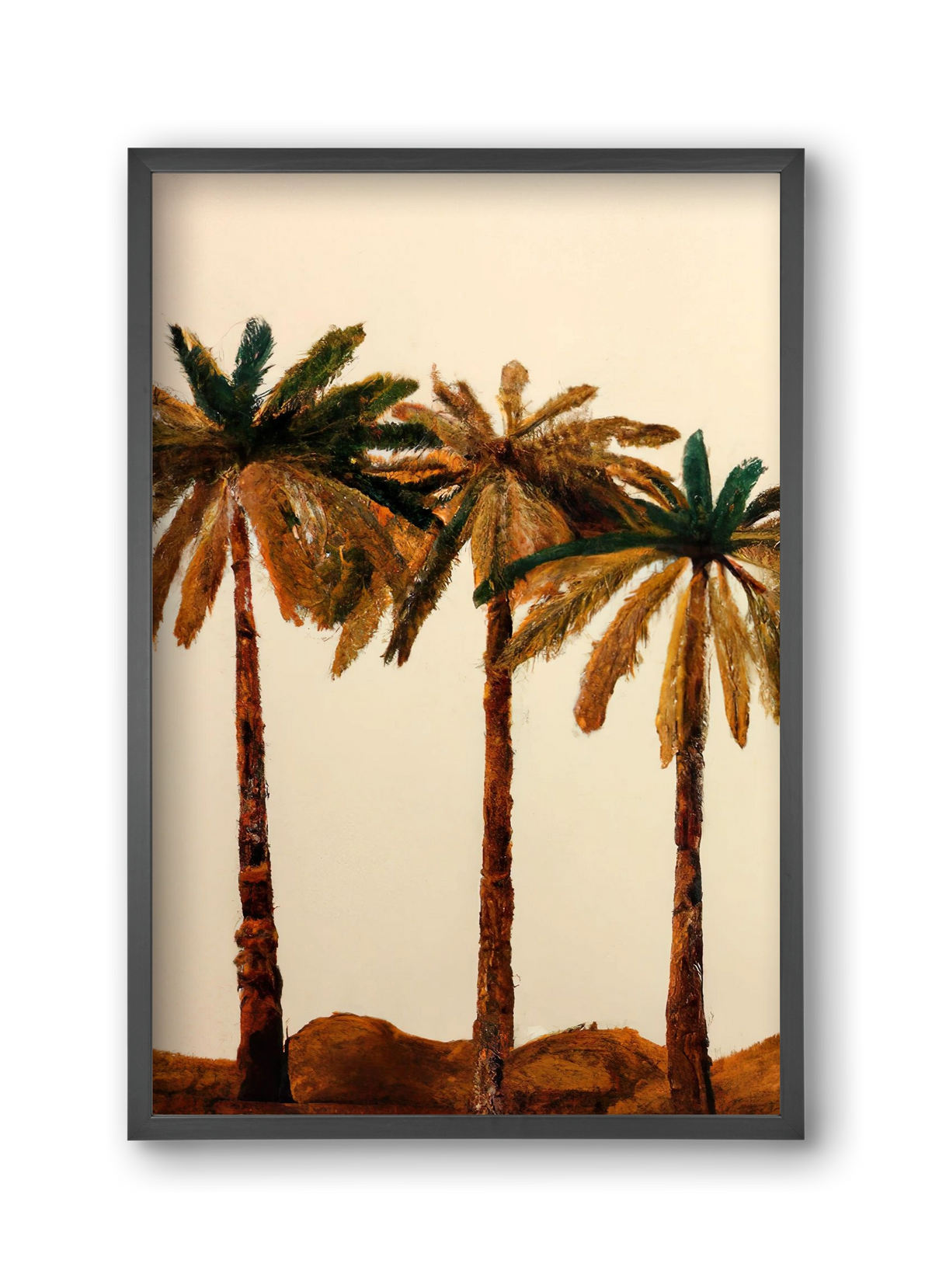 Palm trio , 30x45 cm (30x45 cm), Fekete keret