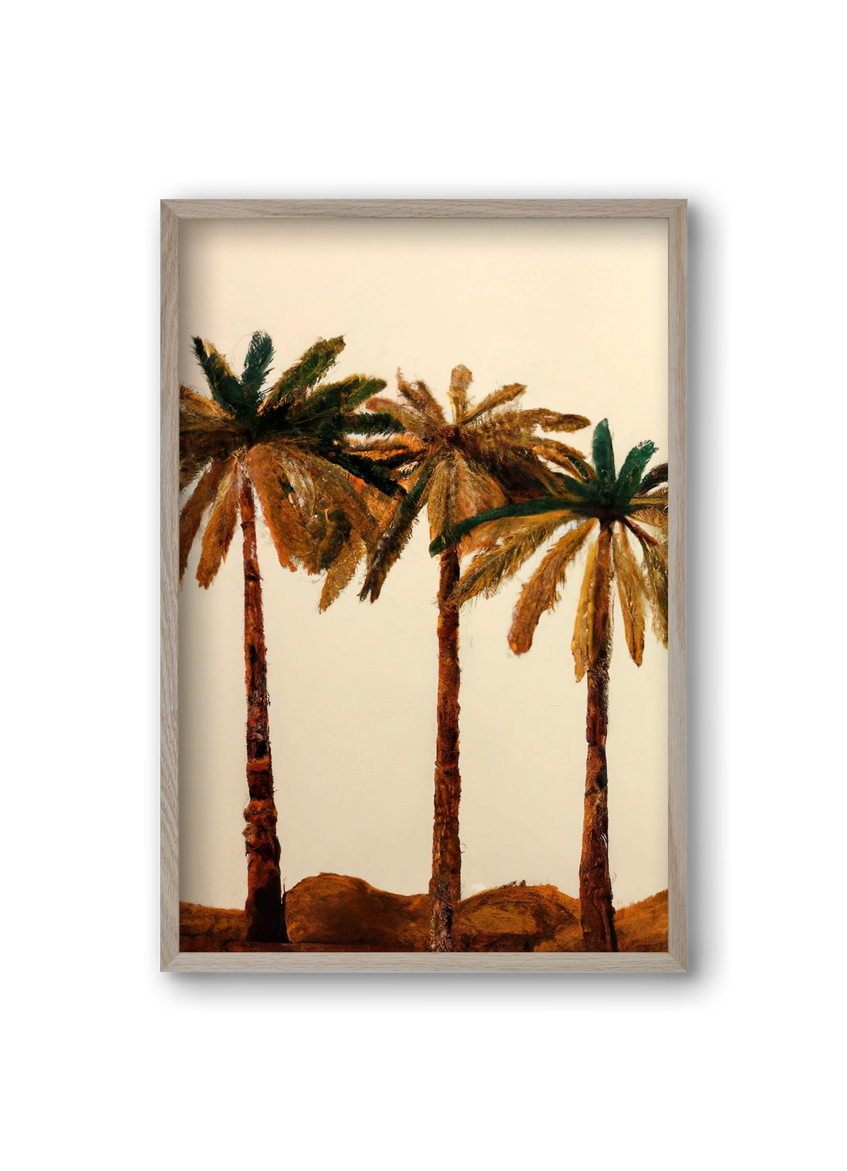 Palm trio , 20x30 cm (20x30 cm), Tölgy keret
