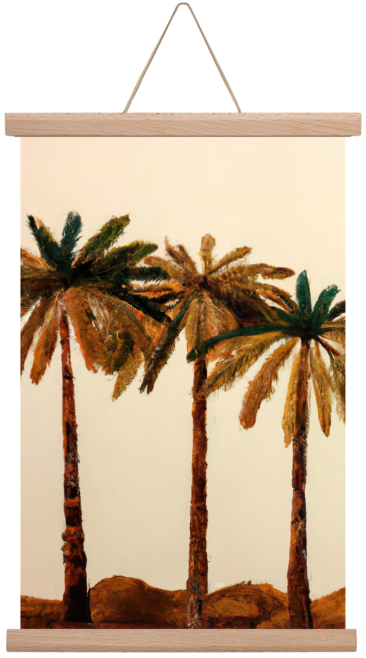 Palm trio , 30x45 cm (30x45 cm), Tölgy akasztó