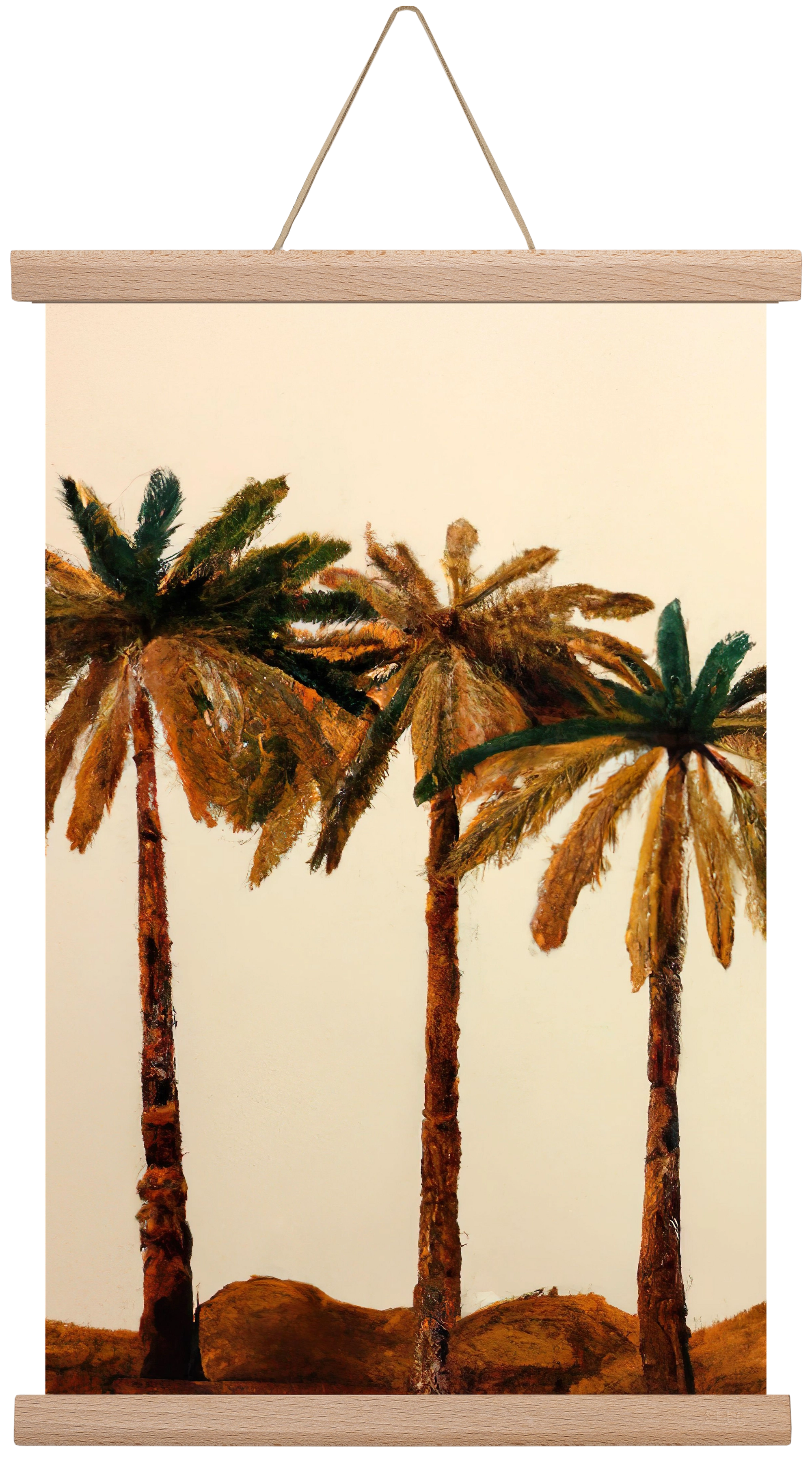 Palm trio , 30x45 cm (30x45 cm), Tölgy akasztó