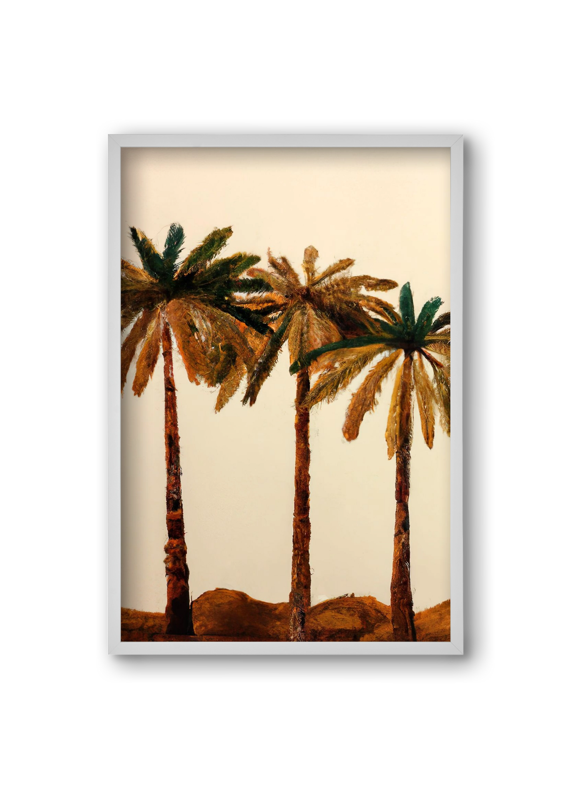 Palm trio , 20x30 cm (20x30 cm), Fehér keret