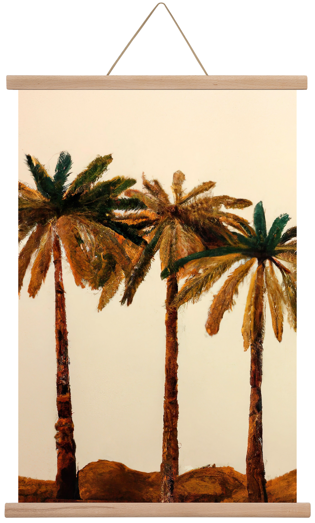 Palm trio , 40x60 cm (40x60 cm), Tölgy akasztó