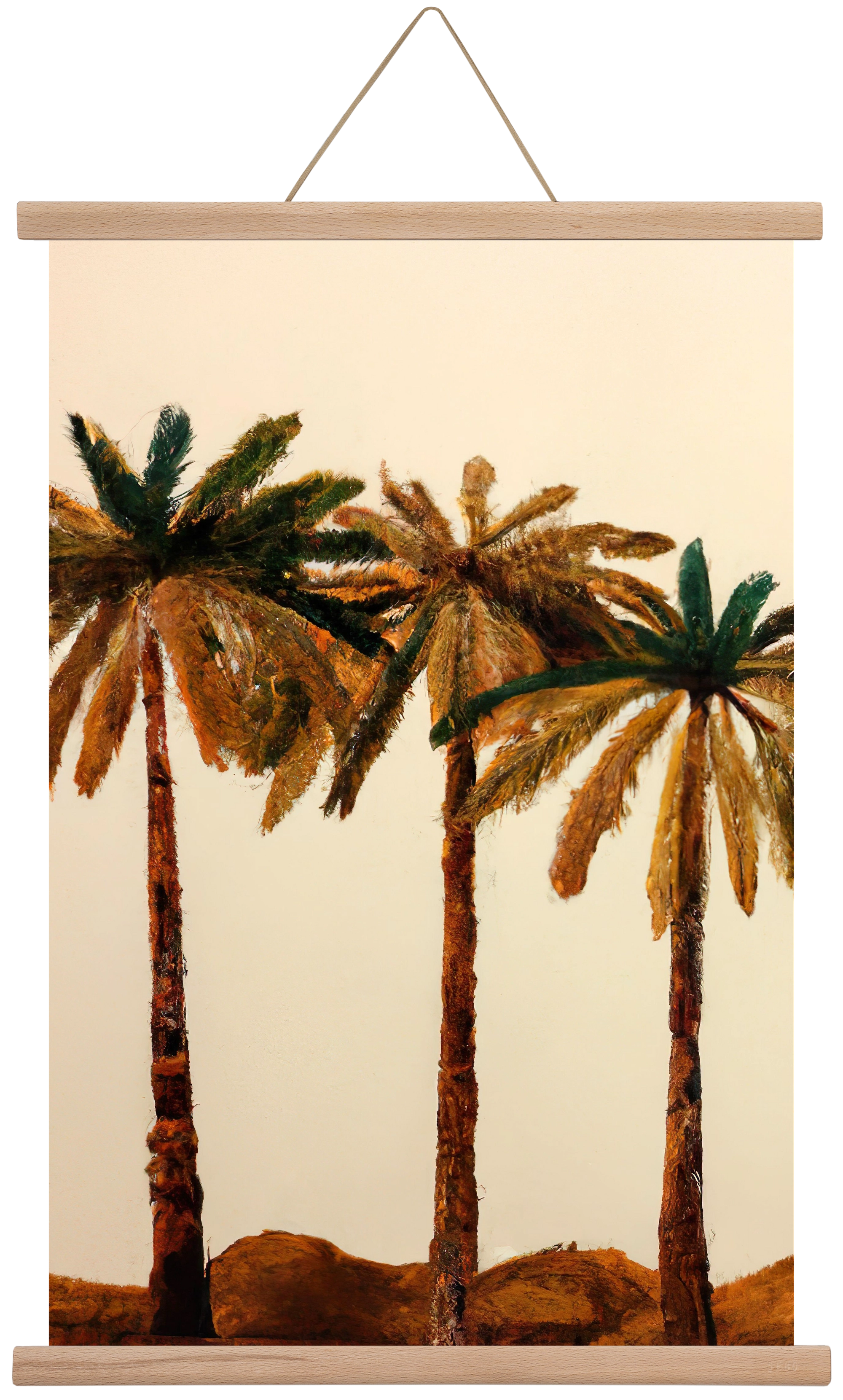 Palm trio , 40x60 cm (40x60 cm), Tölgy akasztó