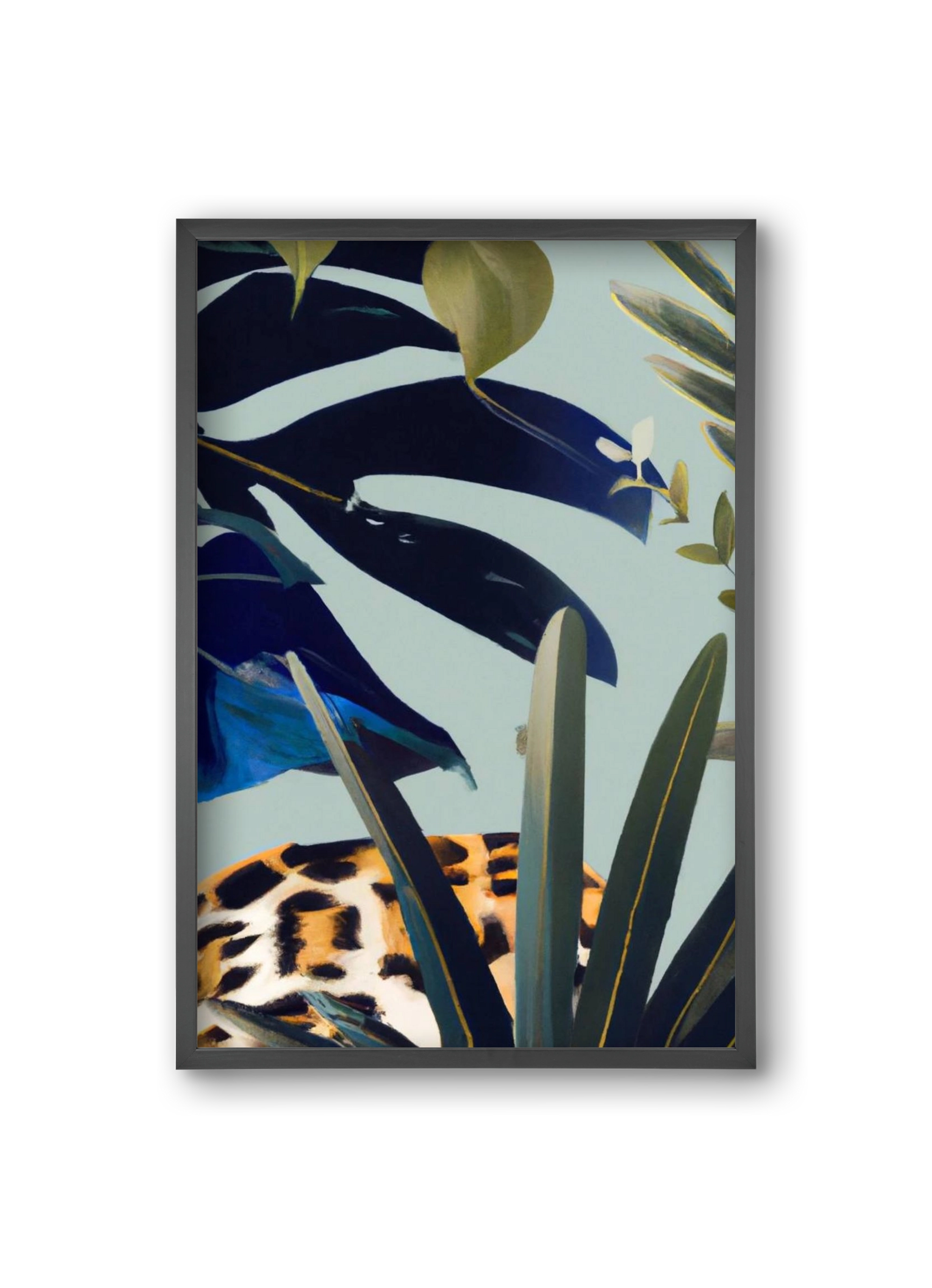 Hidden leopard, 20x30 cm (20x30 cm), Fekete keret