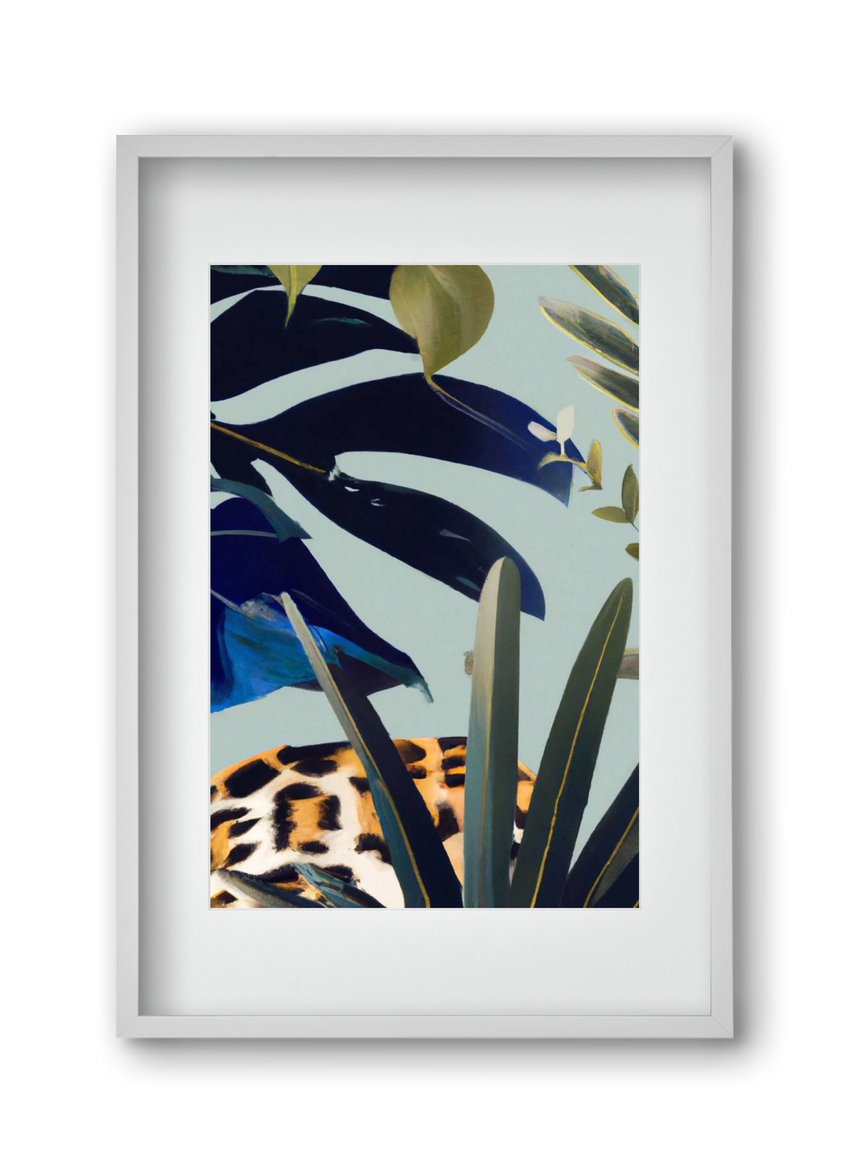 Hidden leopard, 30x45 cm (20x30 cm), Fehér keret, paszpartuval