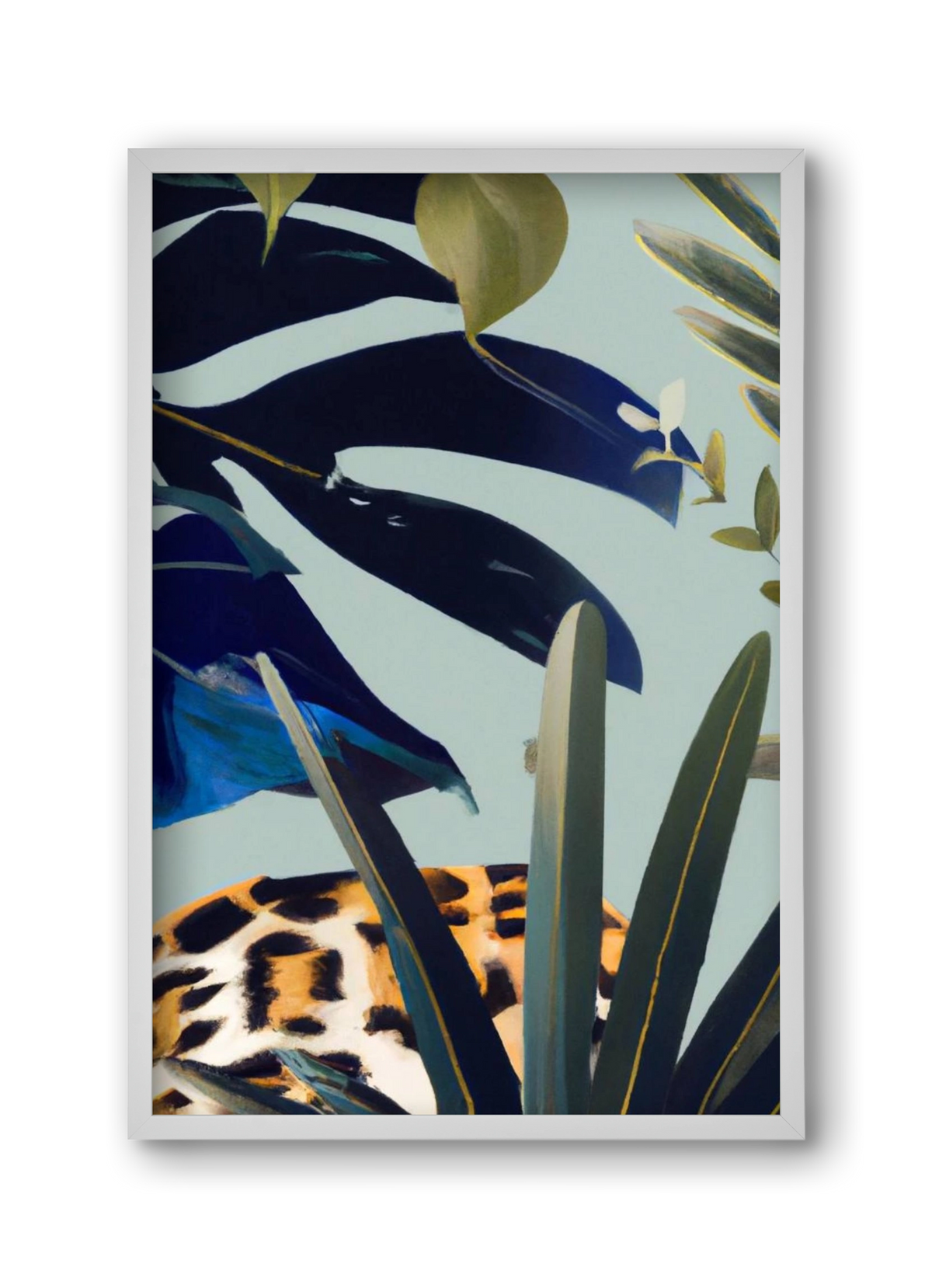 Hidden leopard, 30x45 cm (30x45 cm), Fehér keret