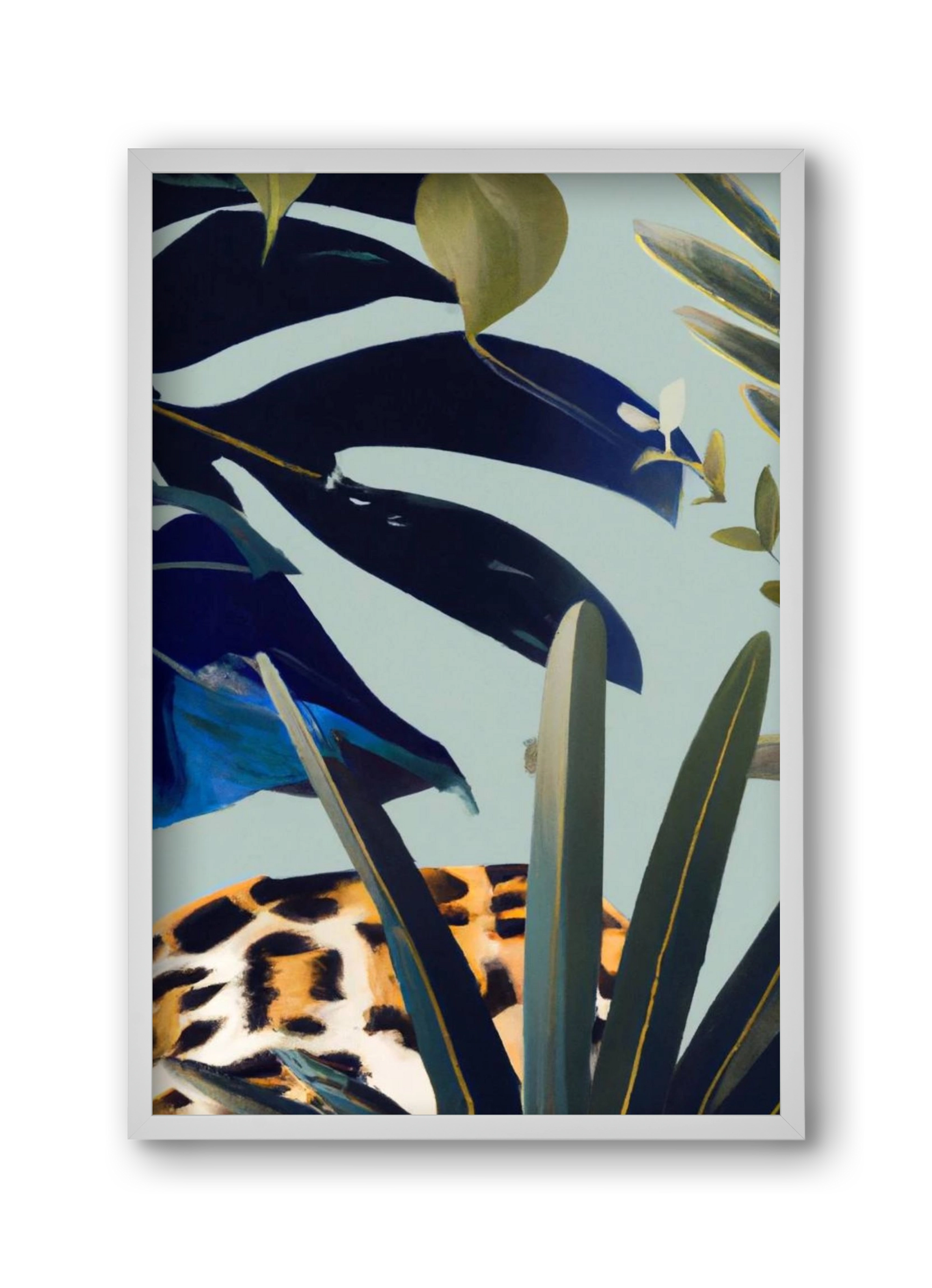 Hidden leopard, 30x45 cm (30x45 cm), Fehér keret