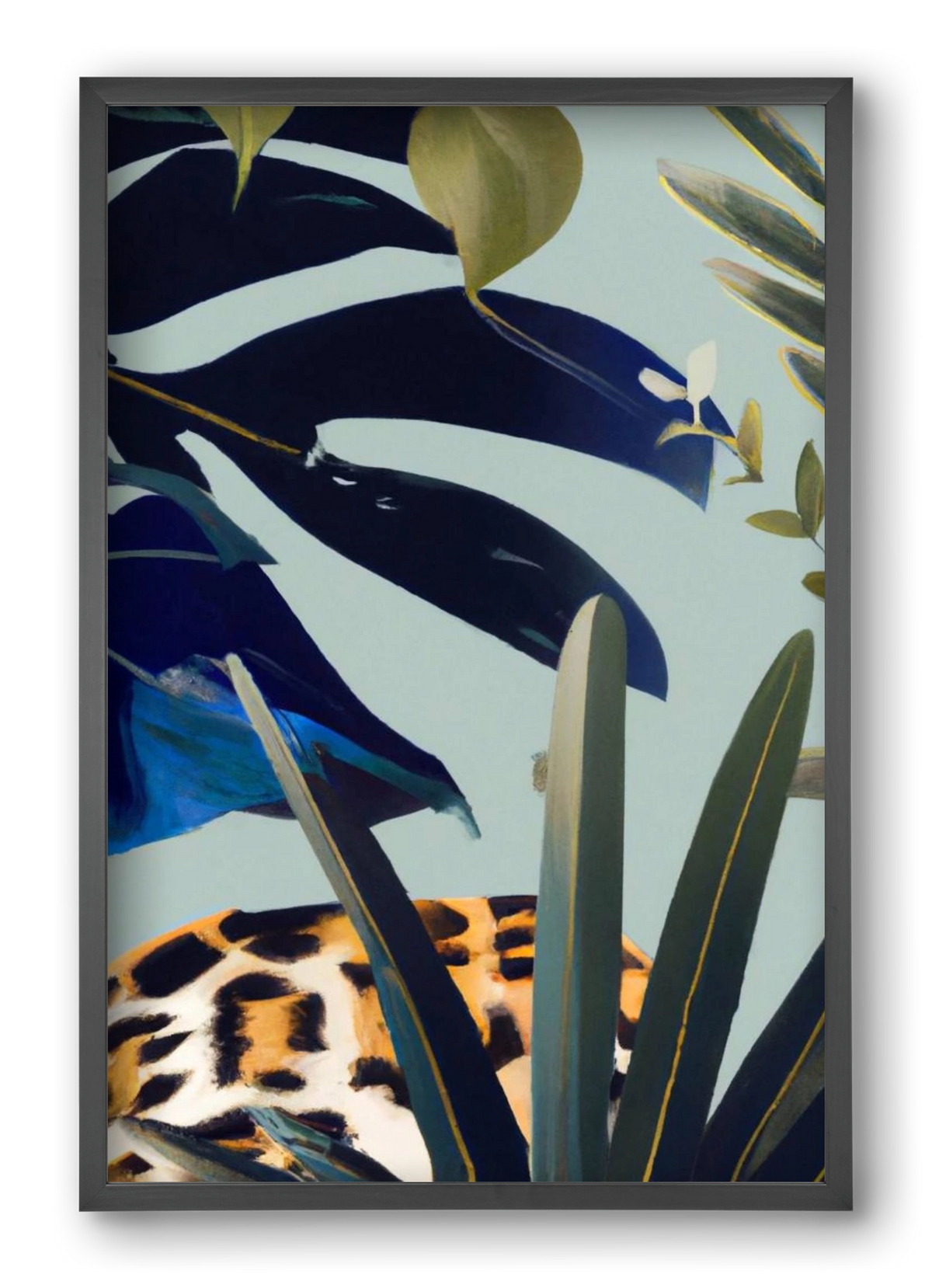 Hidden leopard, 40x60 cm (40x60 cm), Fekete keret