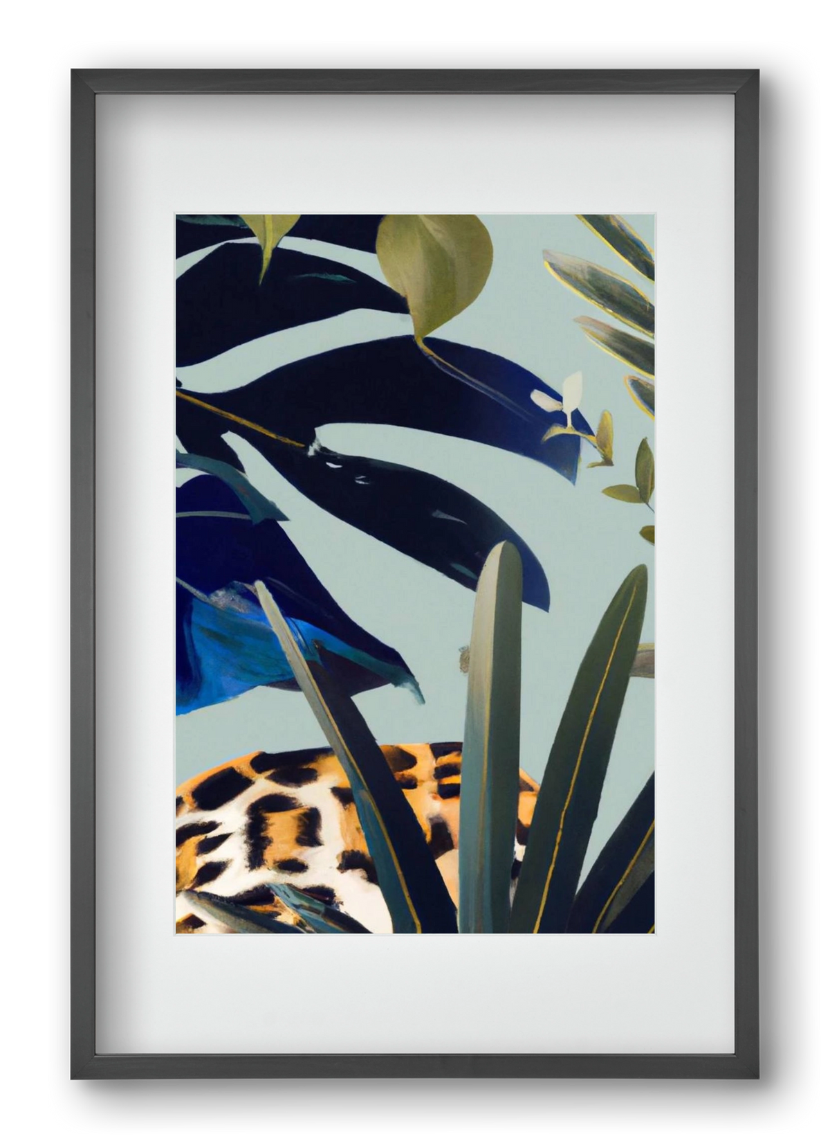 Hidden leopard, 40x60 cm (30x45 cm), Fekete keret, paszpartuval