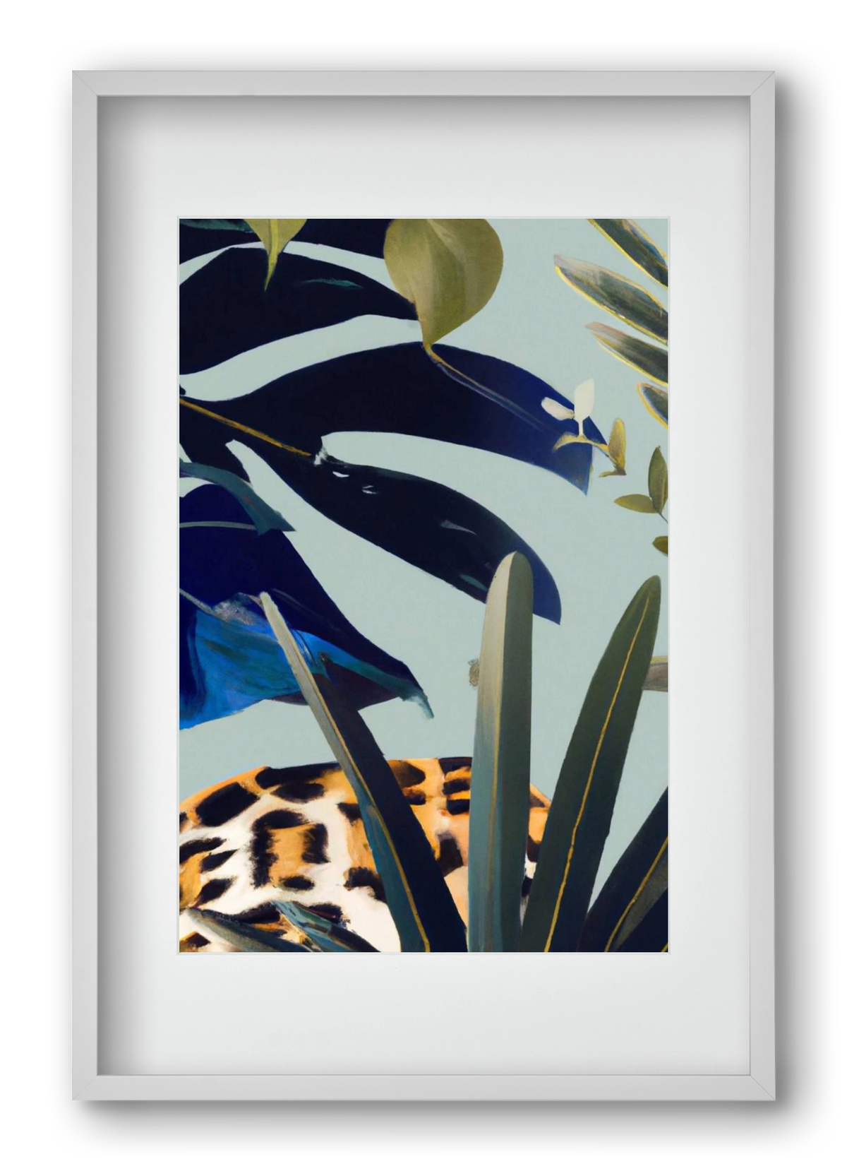 Hidden leopard, 40x60 cm (30x45 cm), Fehér keret, paszpartuval