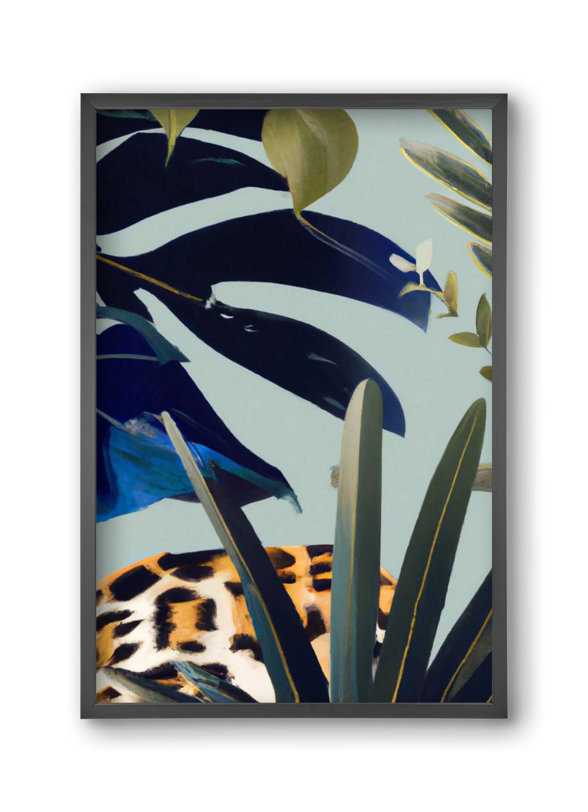 Hidden leopard, 30x45 cm (30x45 cm), Fekete keret