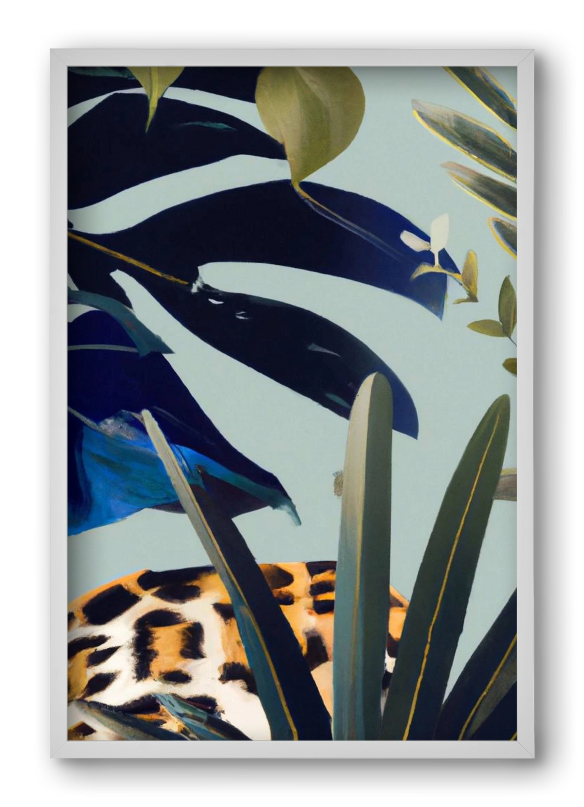 Hidden leopard, 40x60 cm (40x60 cm), Fehér keret