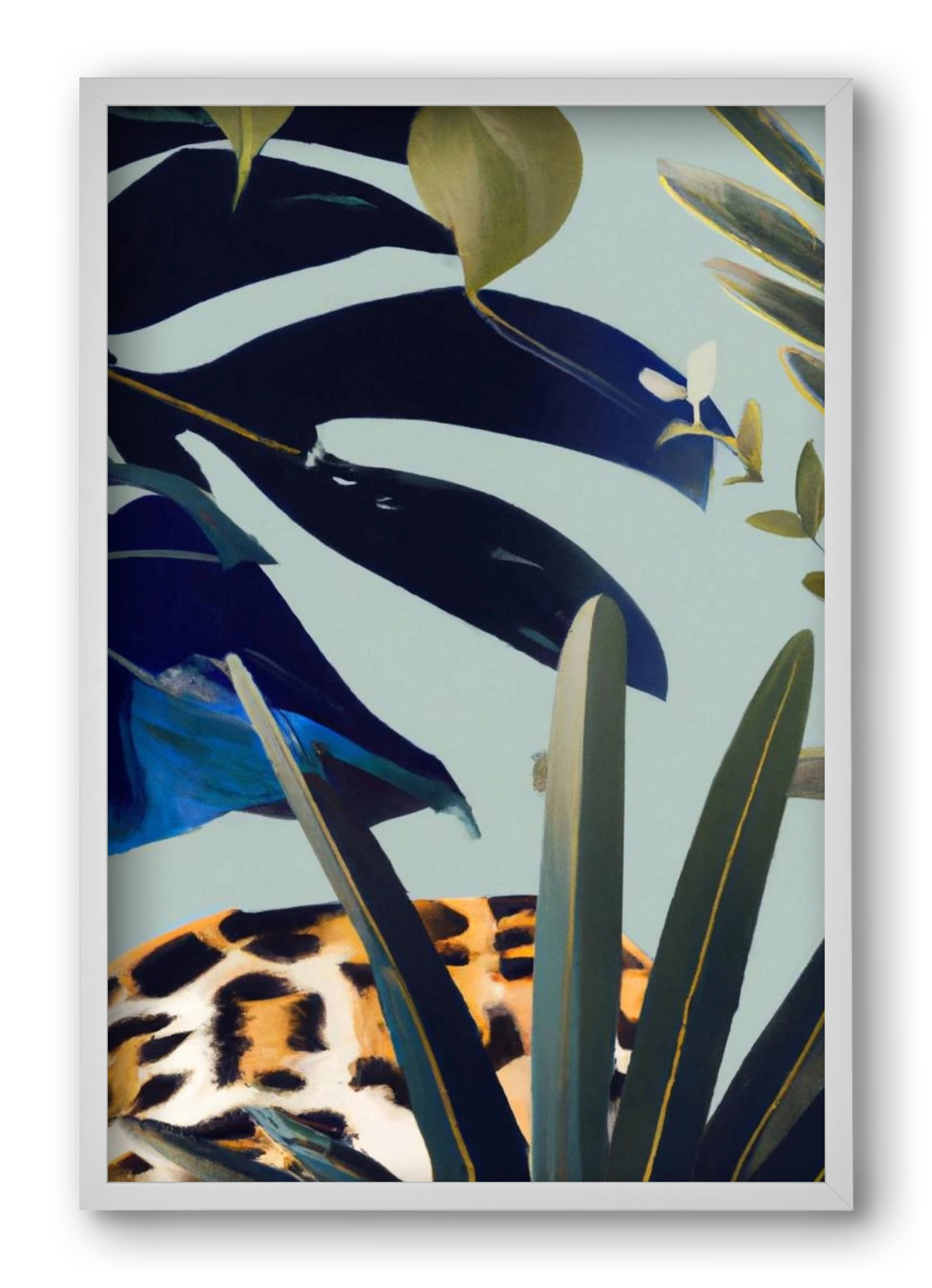 Hidden leopard, 40x60 cm (40x60 cm), Fehér keret