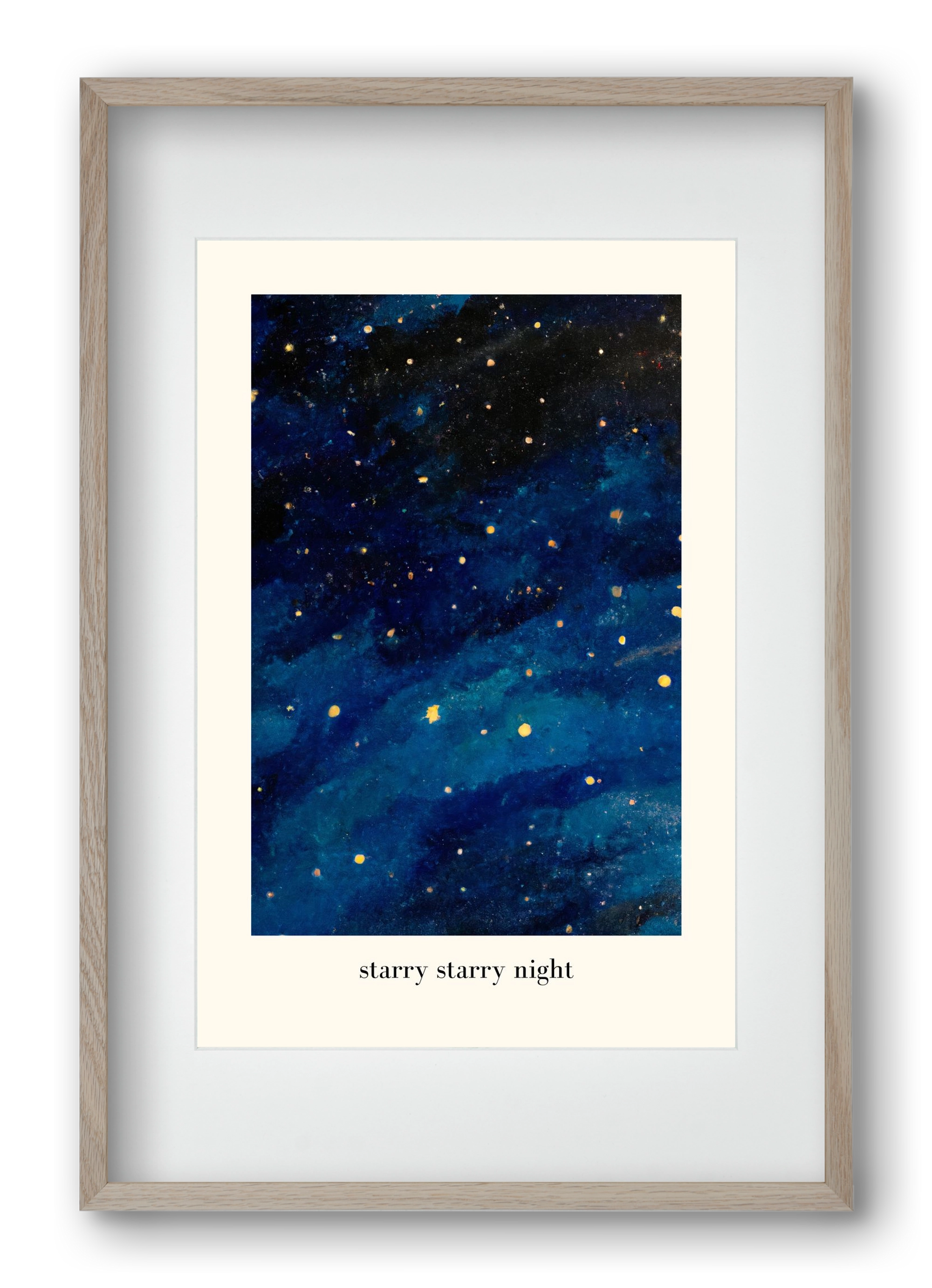 Starry starry night, 40x60 cm (30x45 cm), Tölgy keret, paszpartuval