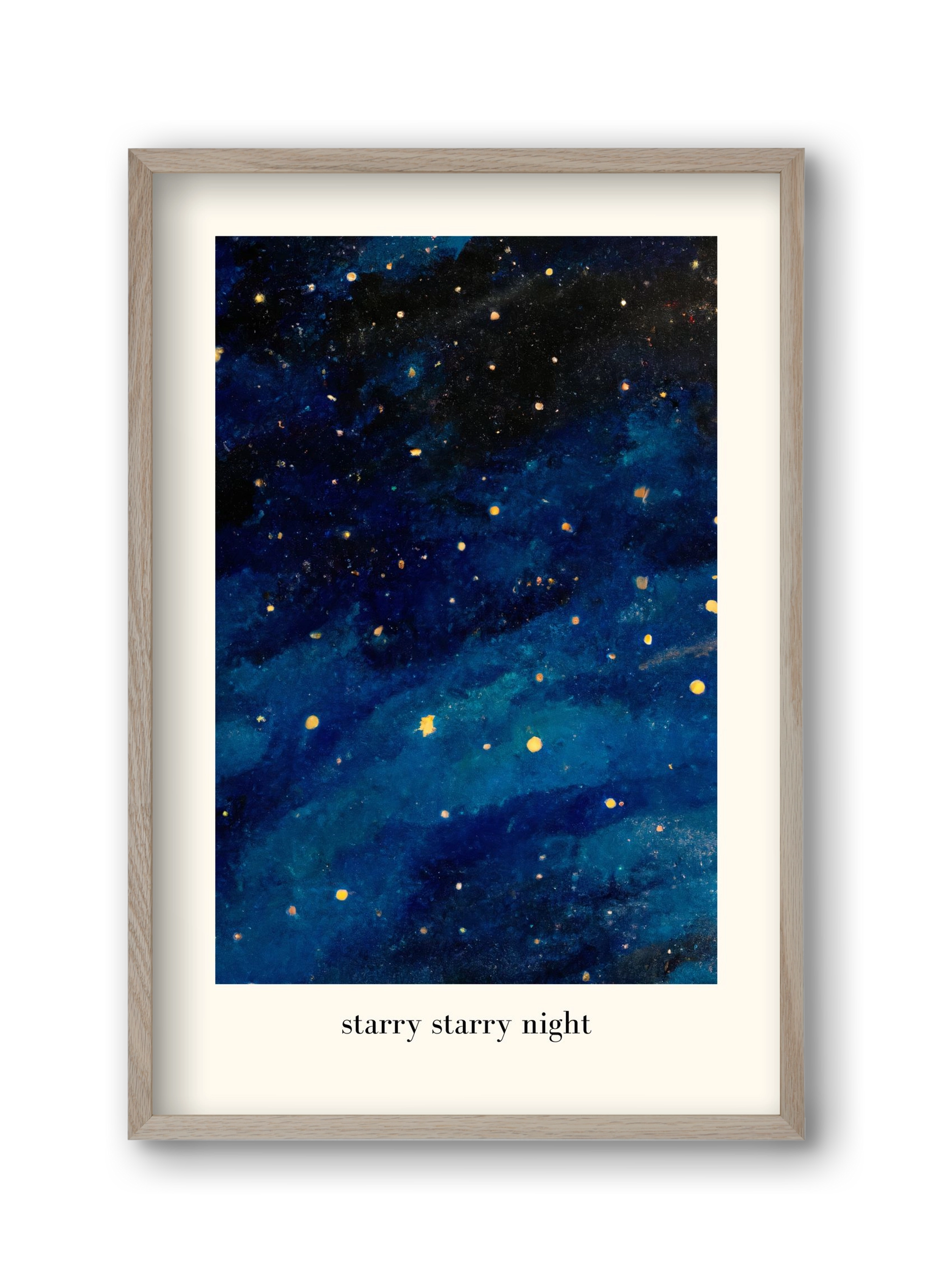 Starry starry night, 30x45 cm (30x45 cm), Tölgy keret