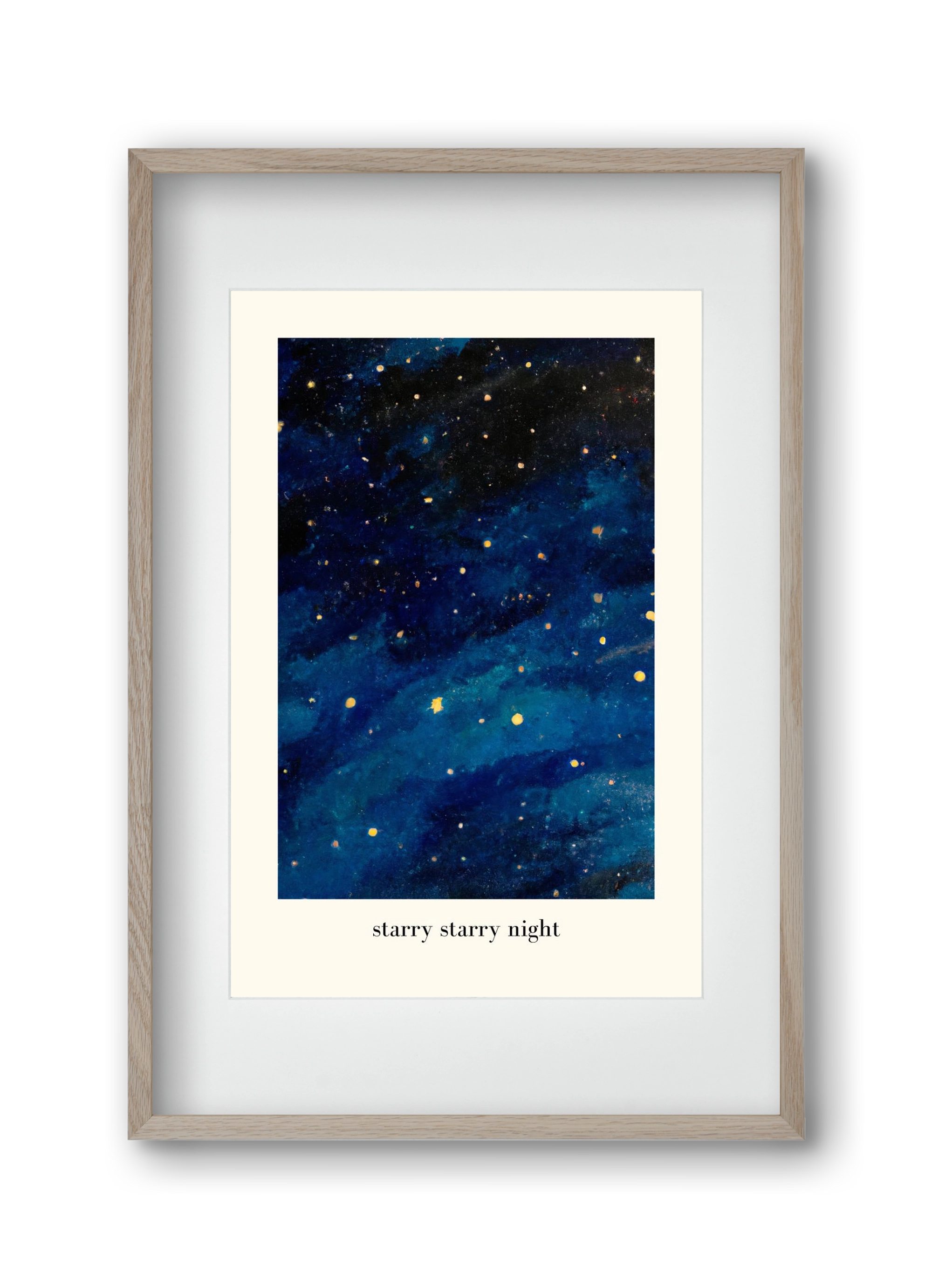 Starry starry night, 30x45 cm (20x30 cm), Tölgy keret, paszpartuval